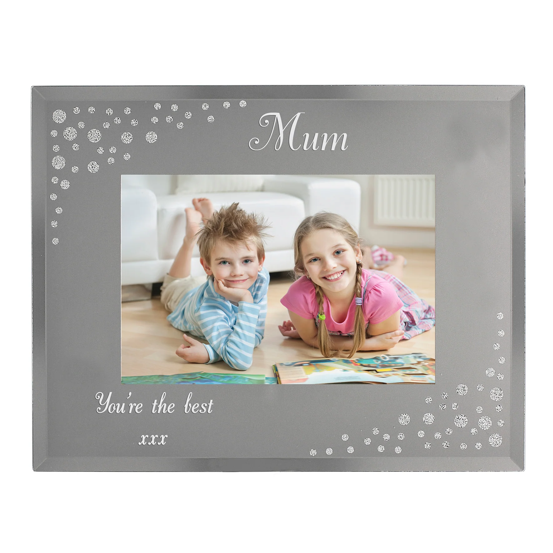 Personalised 6x4 Landscape Diamante Glass Photo Frame - Image 9