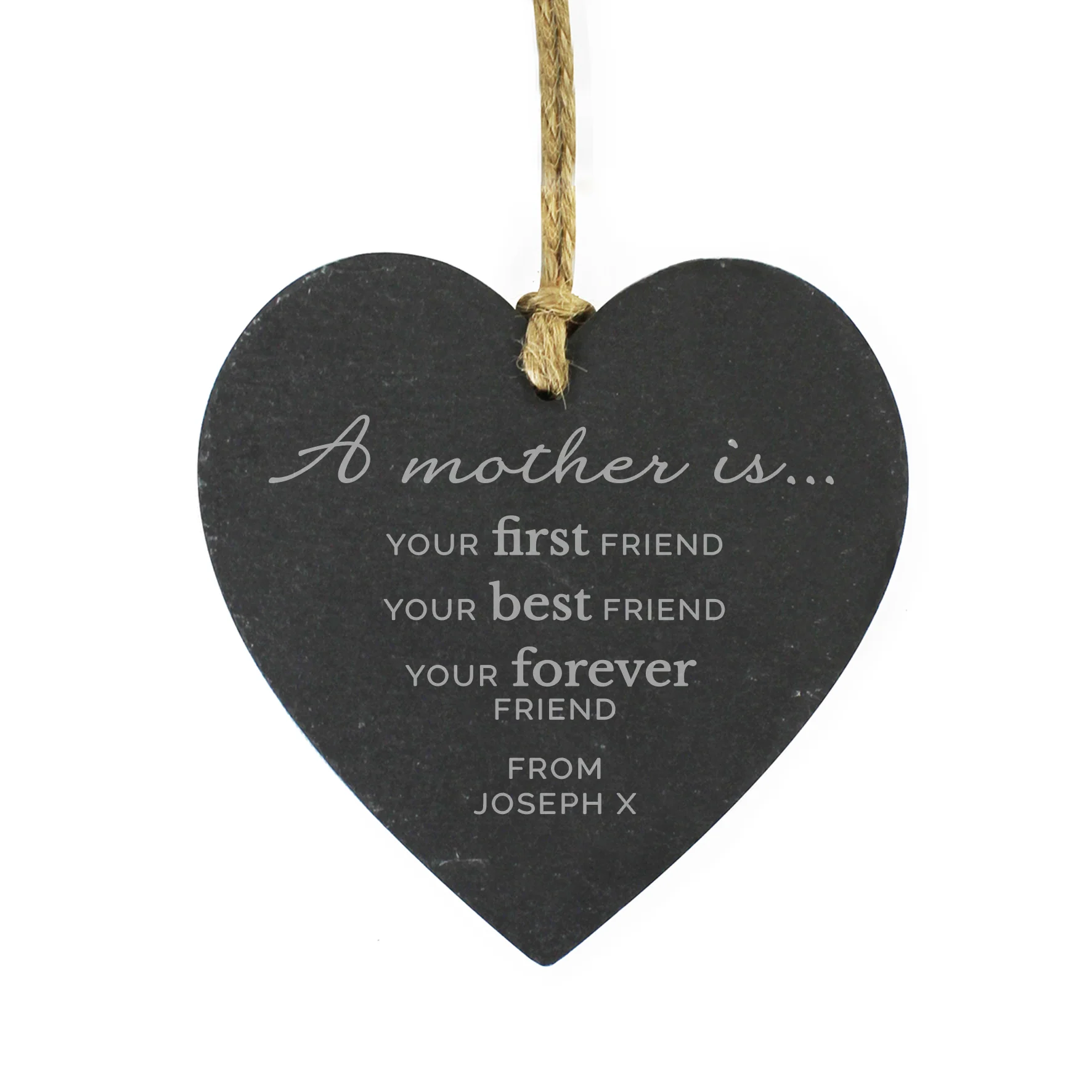 Personalised 'A Mother Is' Slate Heart Decoration - Image 2