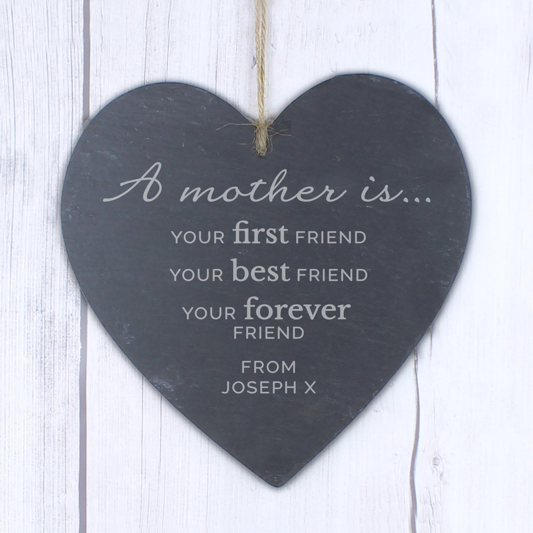 Personalised 'A Mother Is' Slate Heart Decoration - Image 5