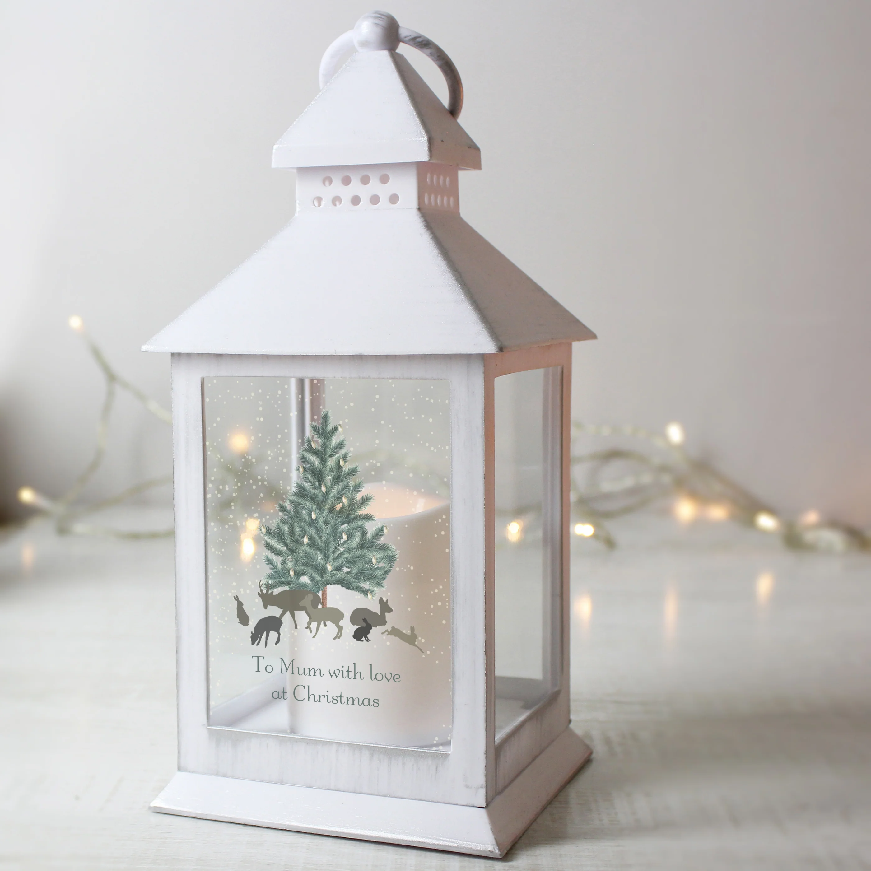 Personalised A Winter's Night White Lantern - Image 2