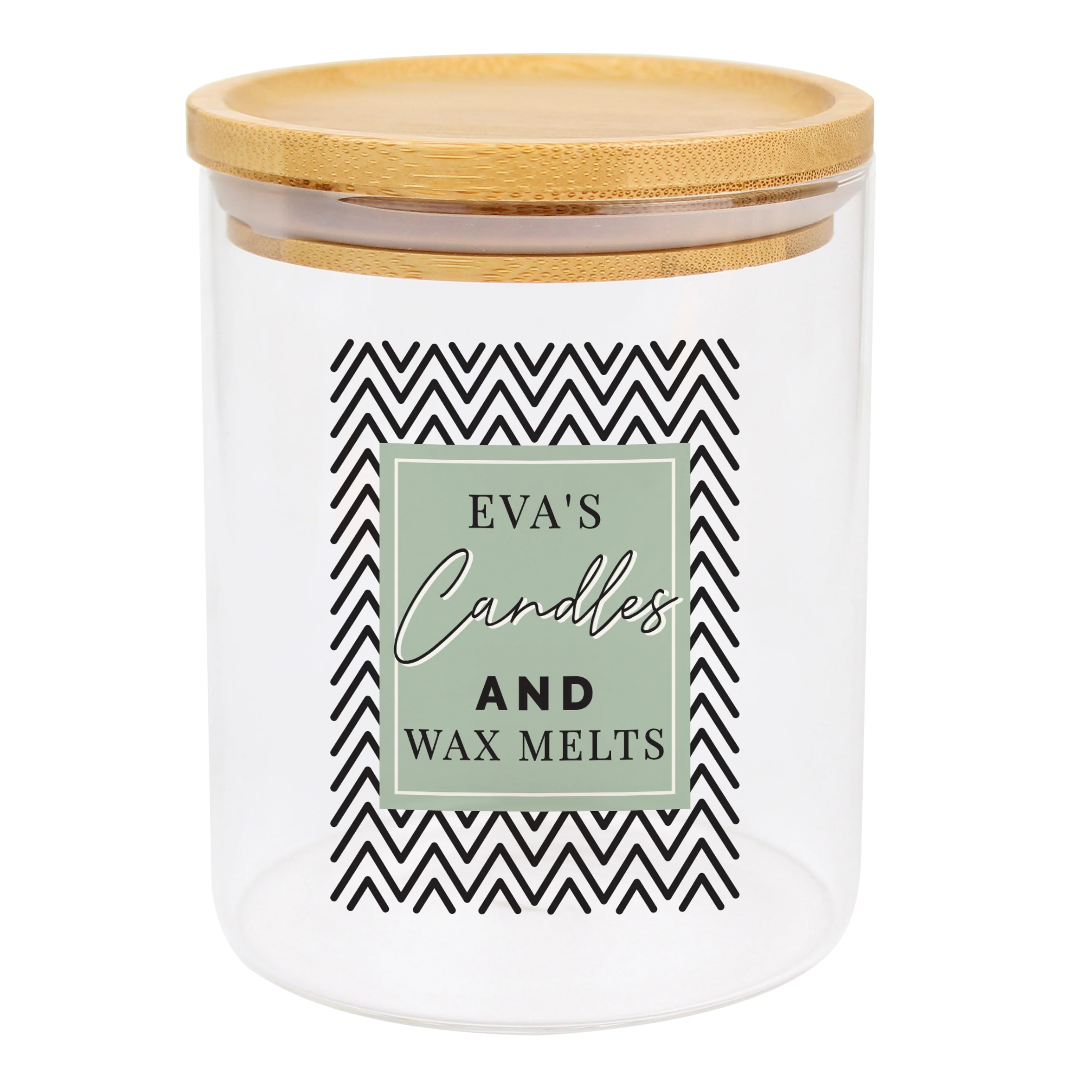 Personalised Abstract Free Text Glass Jar with Bamboo Lid - Image 5