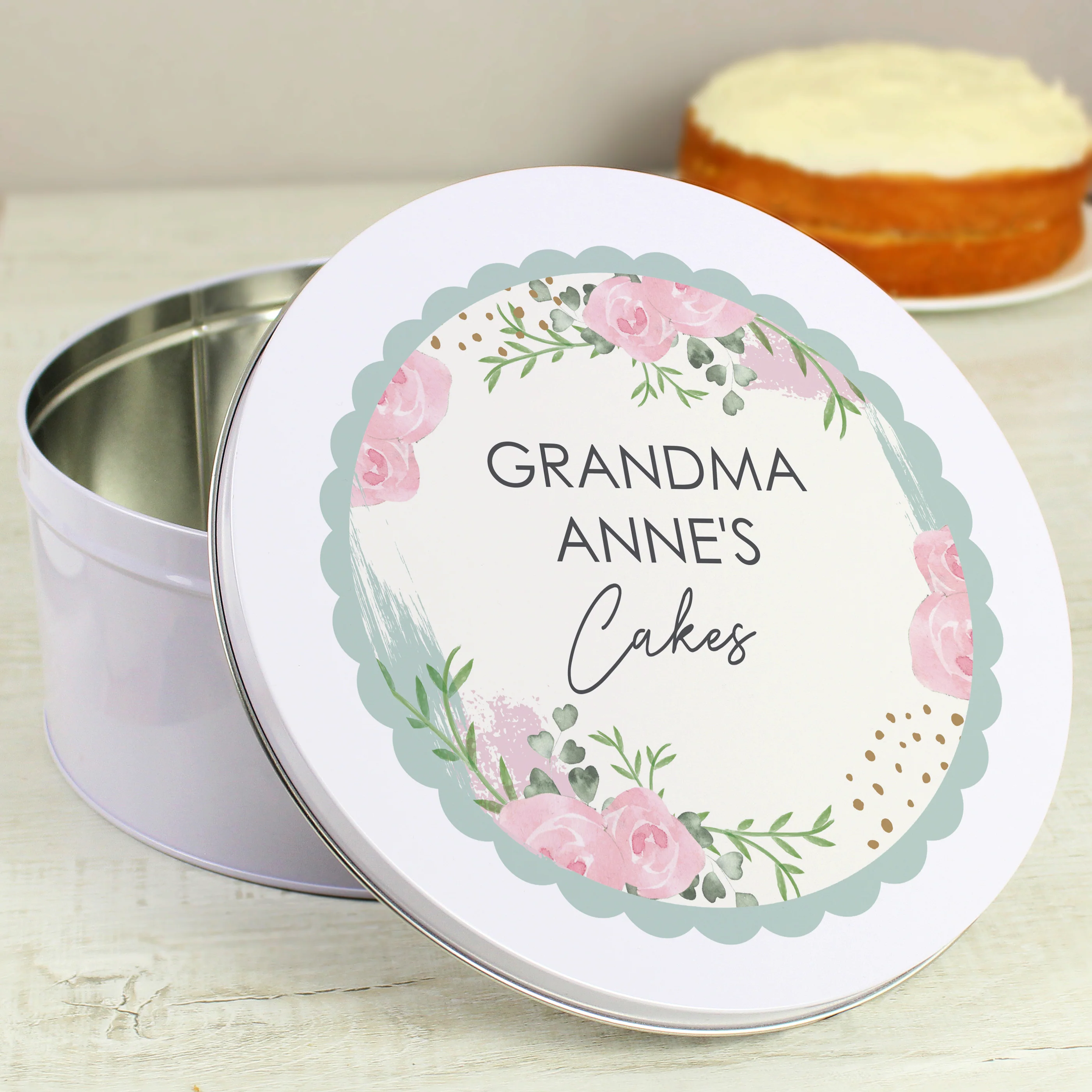 Personalised Abstract Rose Cake Tin - Image 2