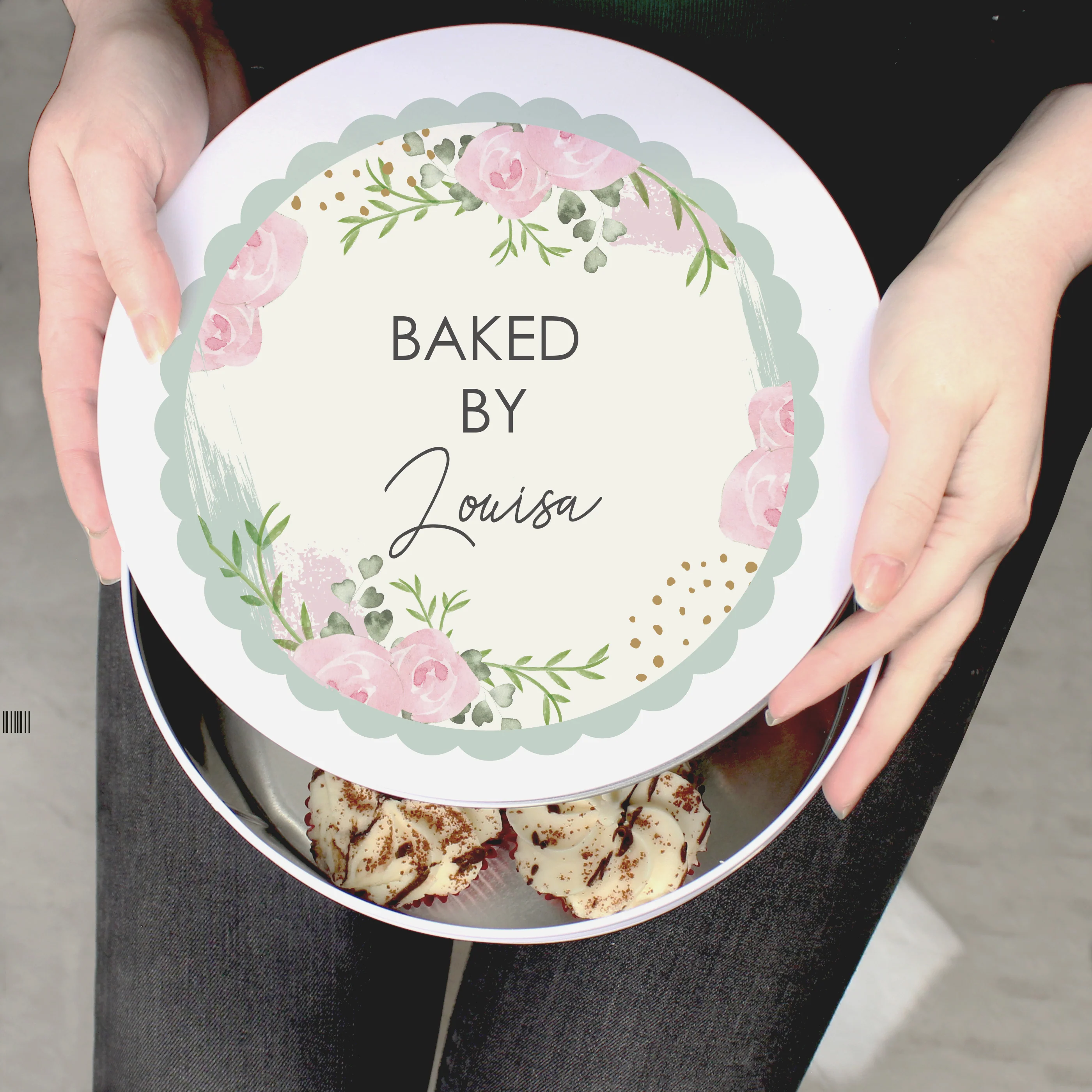 Personalised Abstract Rose Cake Tin - Image 3