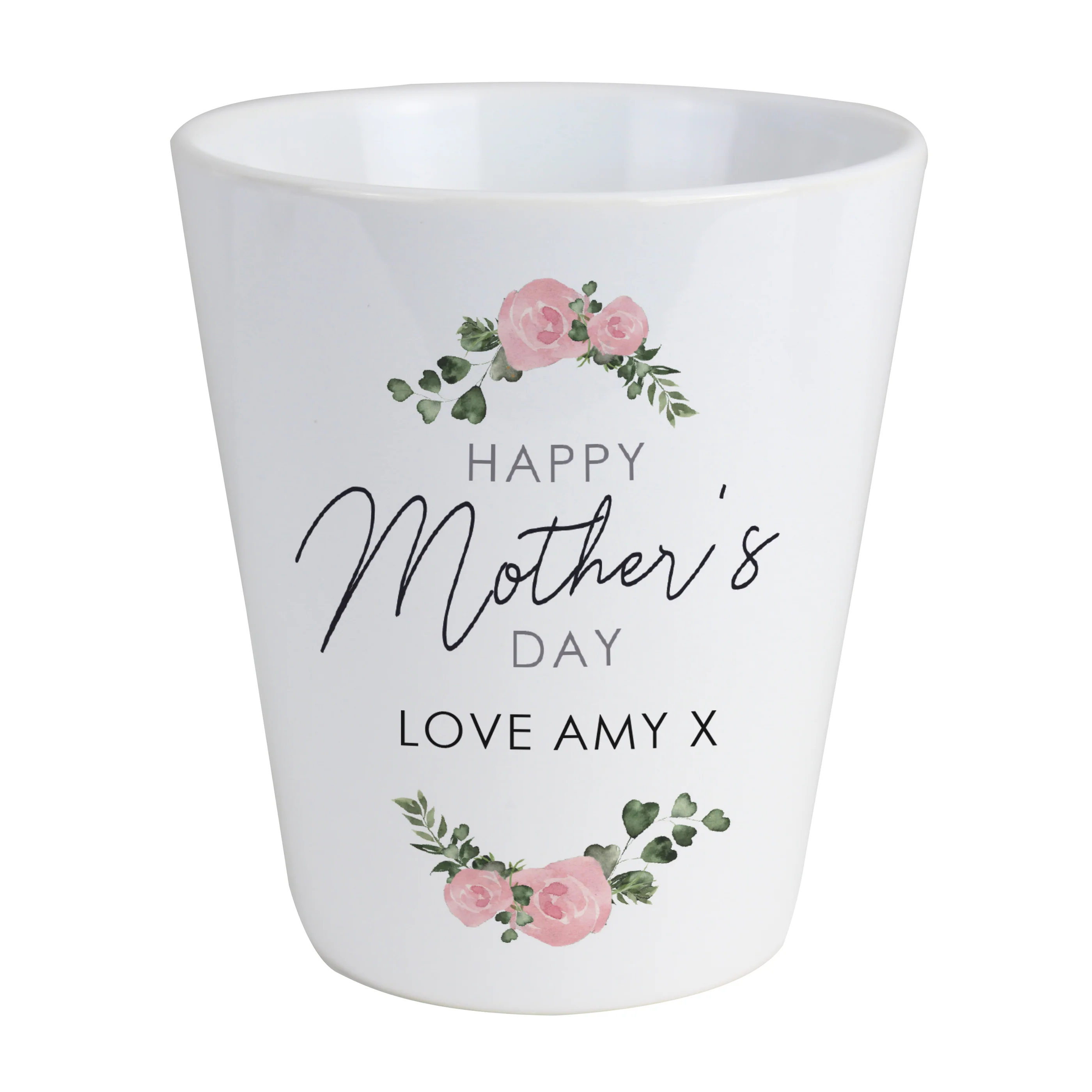 Personalised Abstract Rose Happy Mothers Day Plant Pot - Image 4
