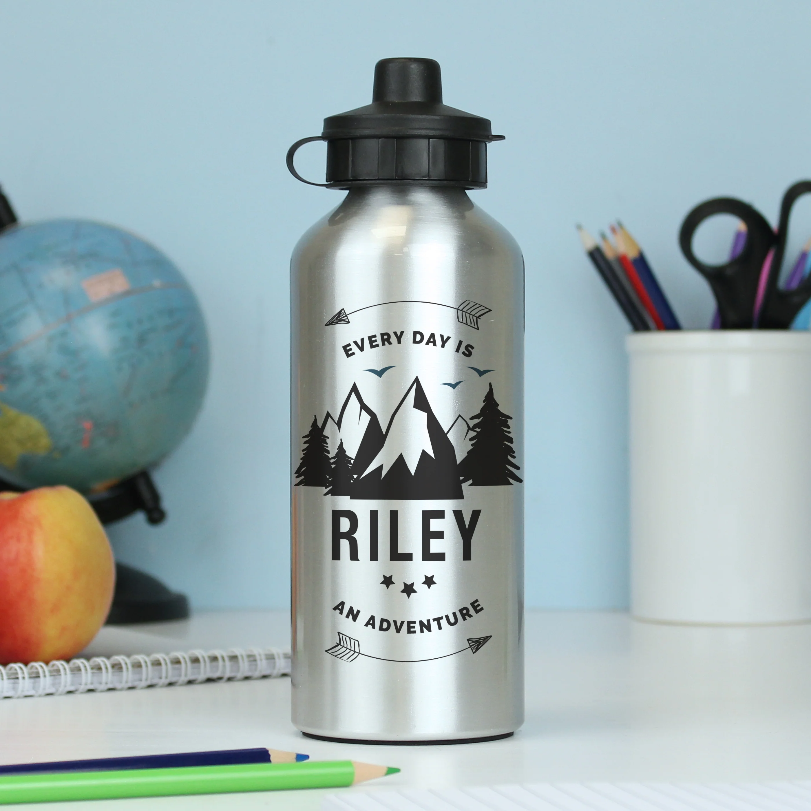 Personalised Adventure Silver Drinks Bottle - Image 2