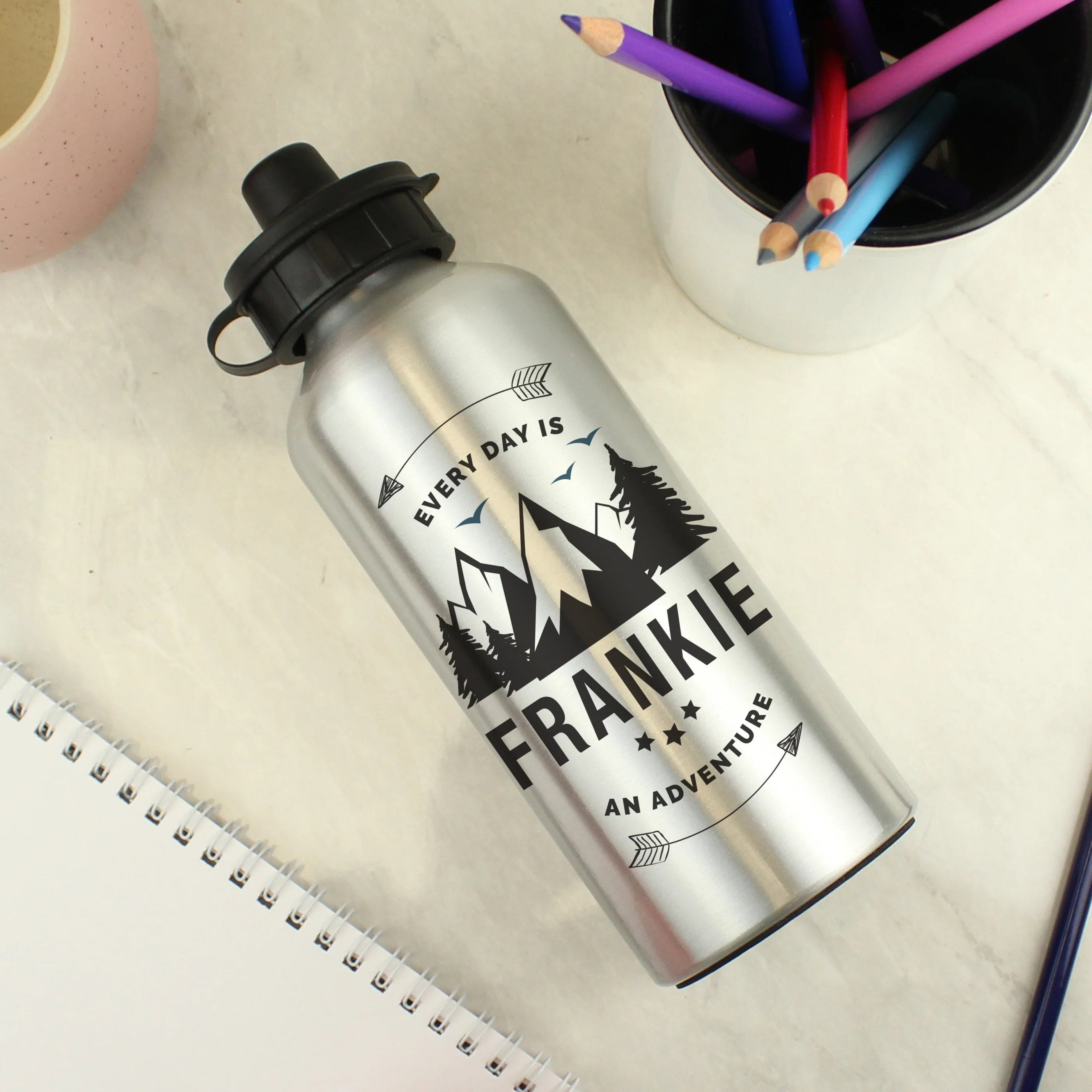 Personalised Adventure Silver Drinks Bottle - Image 3
