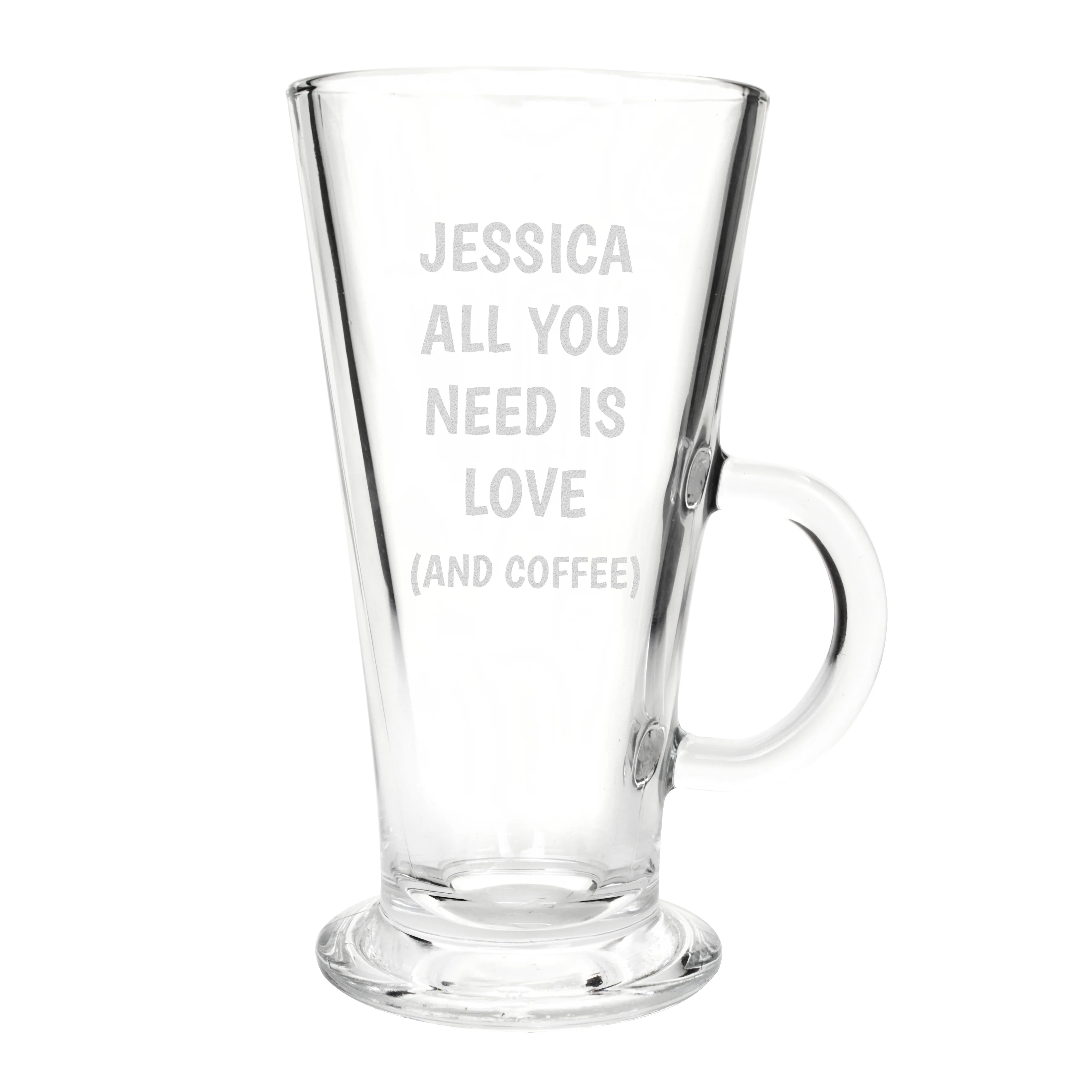Personalised All You Need Is Love Latte Glass - Image 2