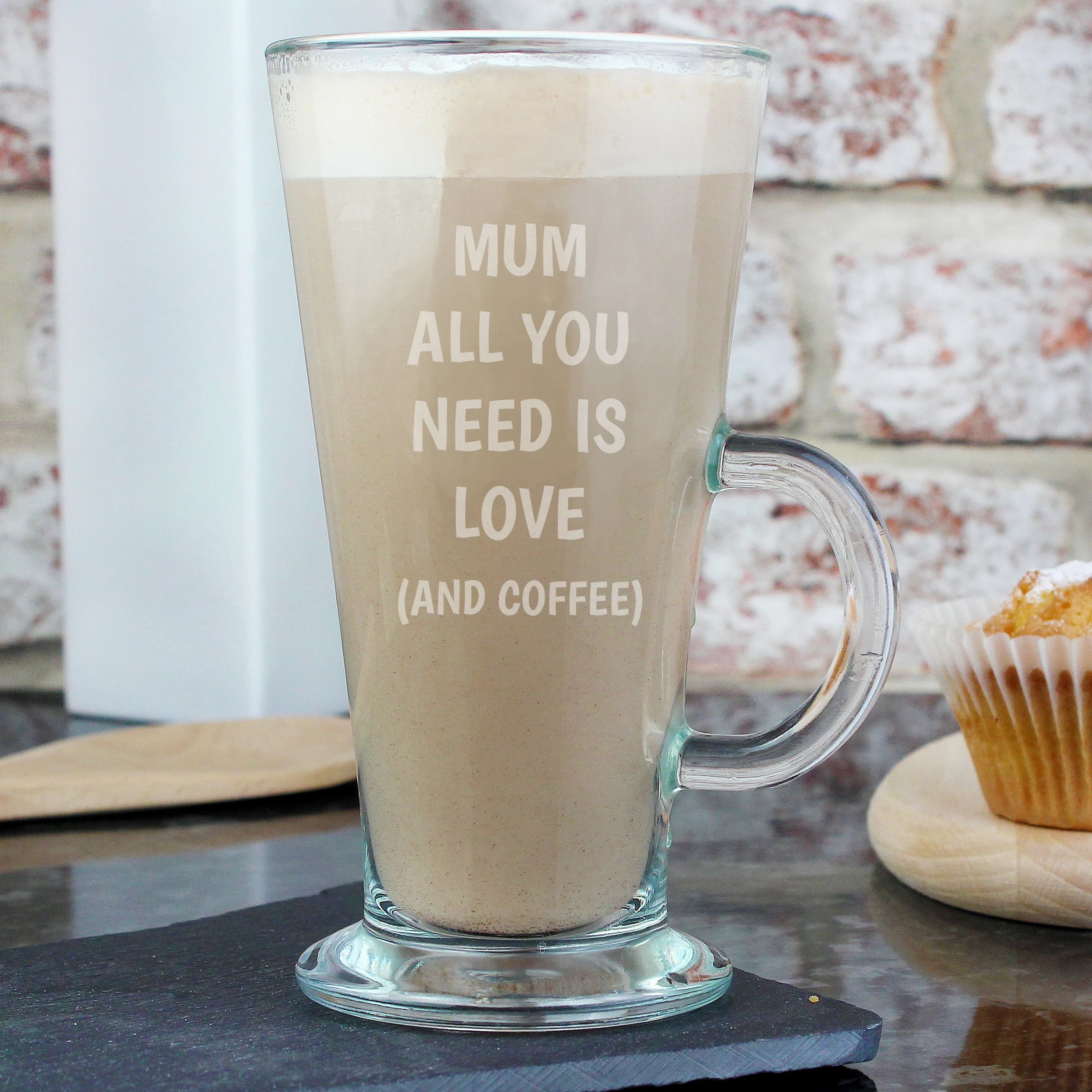 Personalised All You Need Is Love Latte Glass - Image 3
