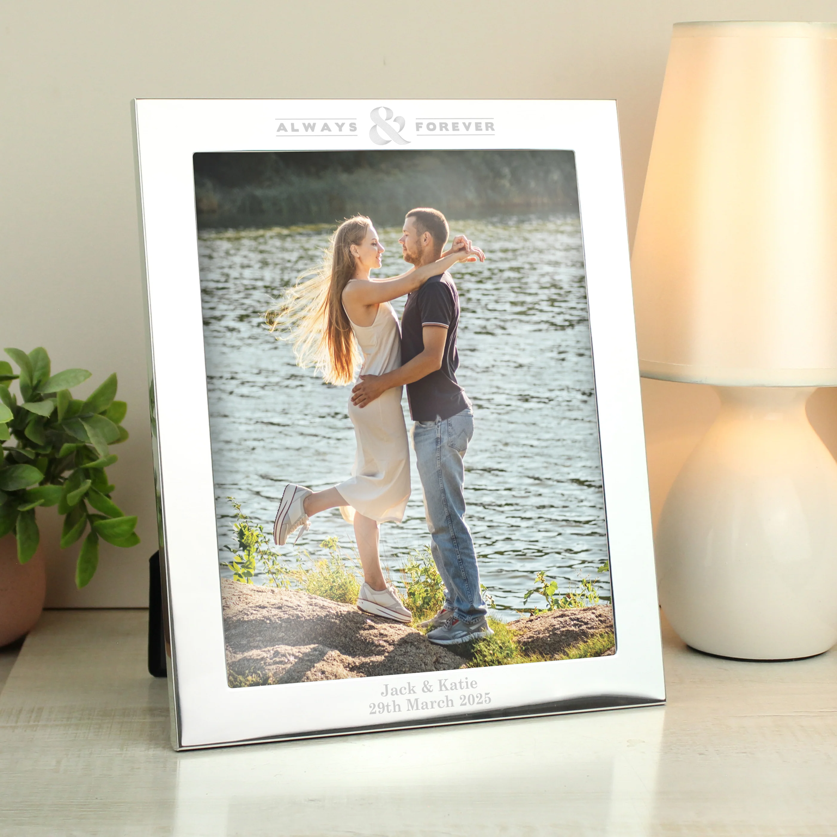 Personalised Always & Forever 10x8 Silver Photo Frame - Image 2
