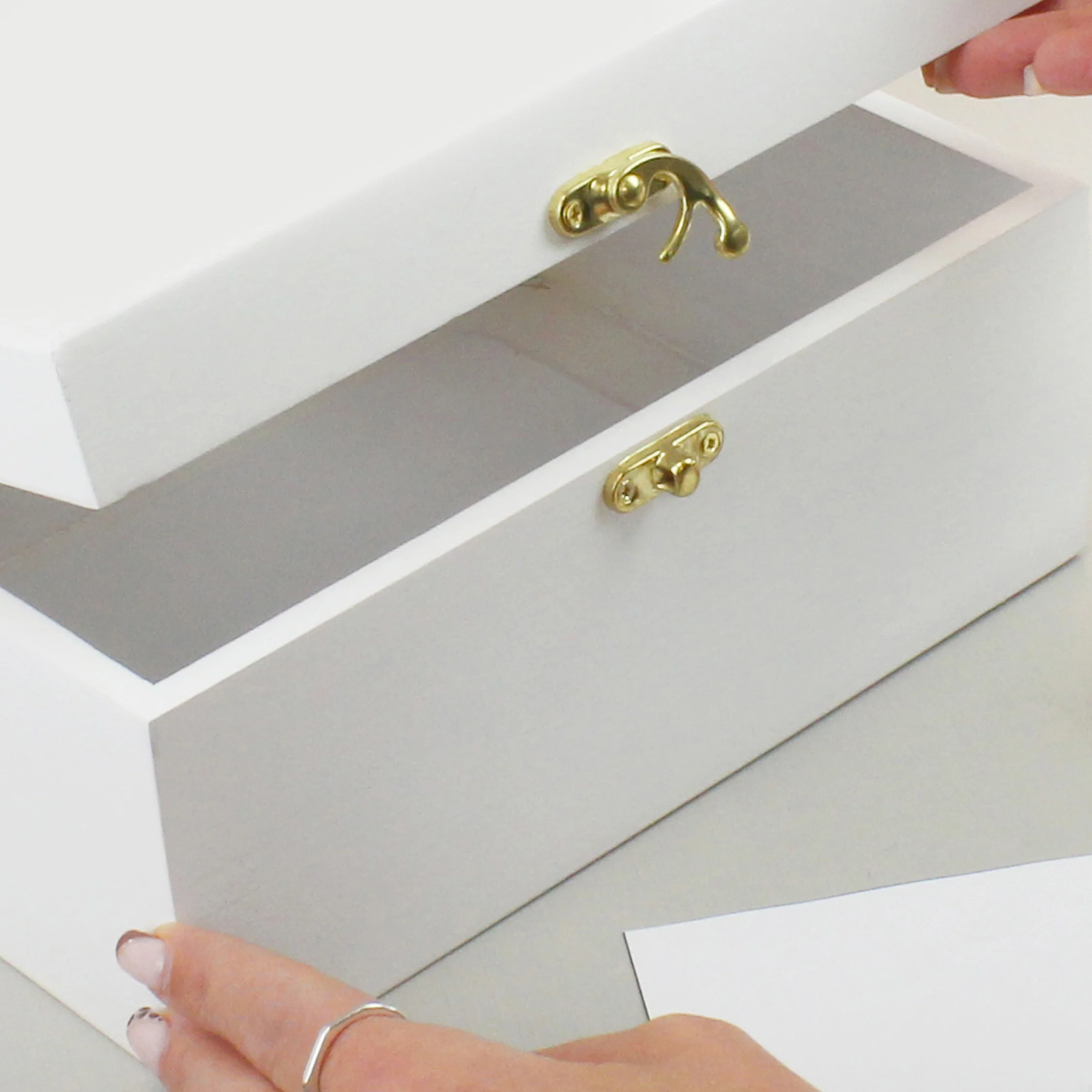 Personalised Angel Wings Memorial White Wooden Box - Image 7