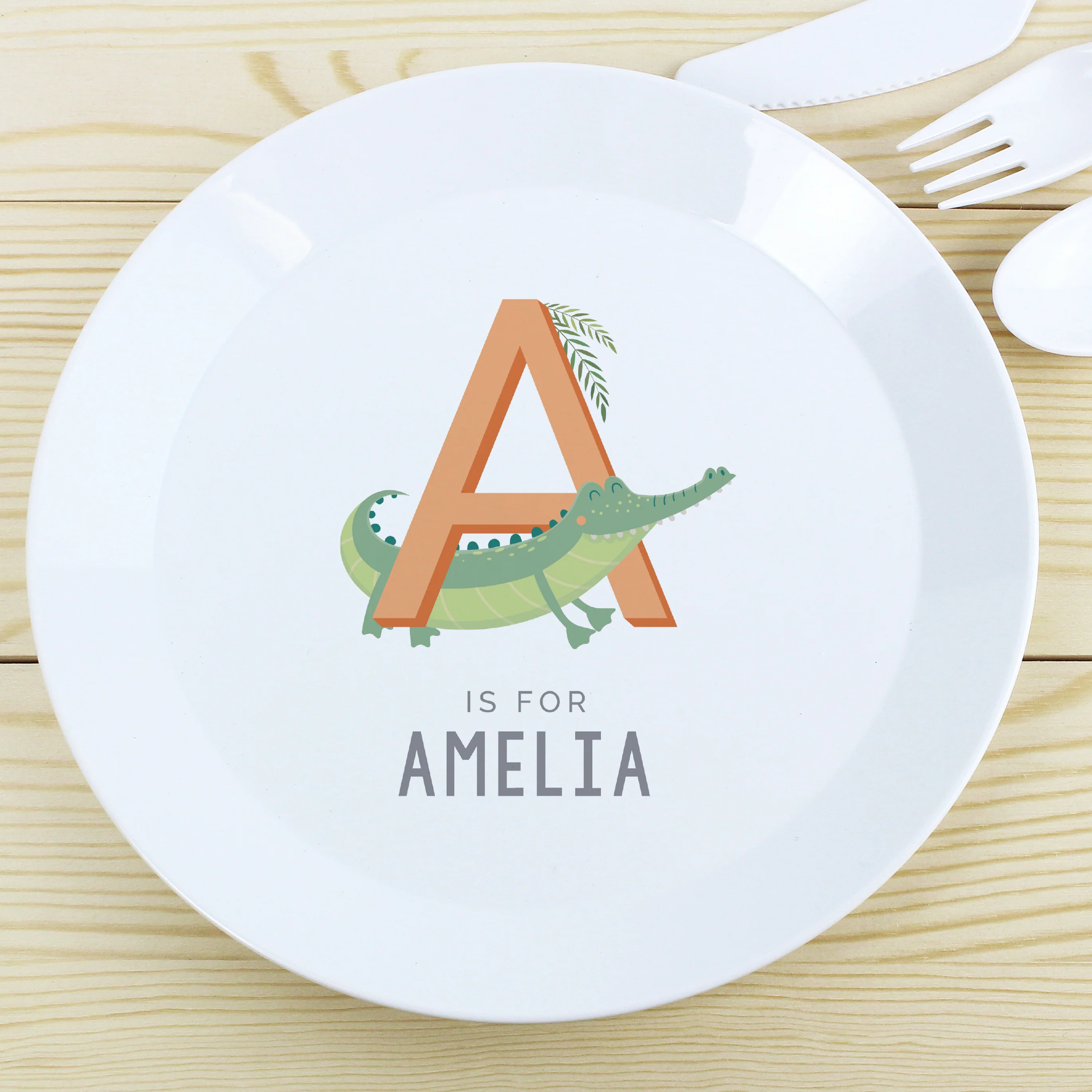Personalised Animal Alphabet Plastic Plate - Image 2