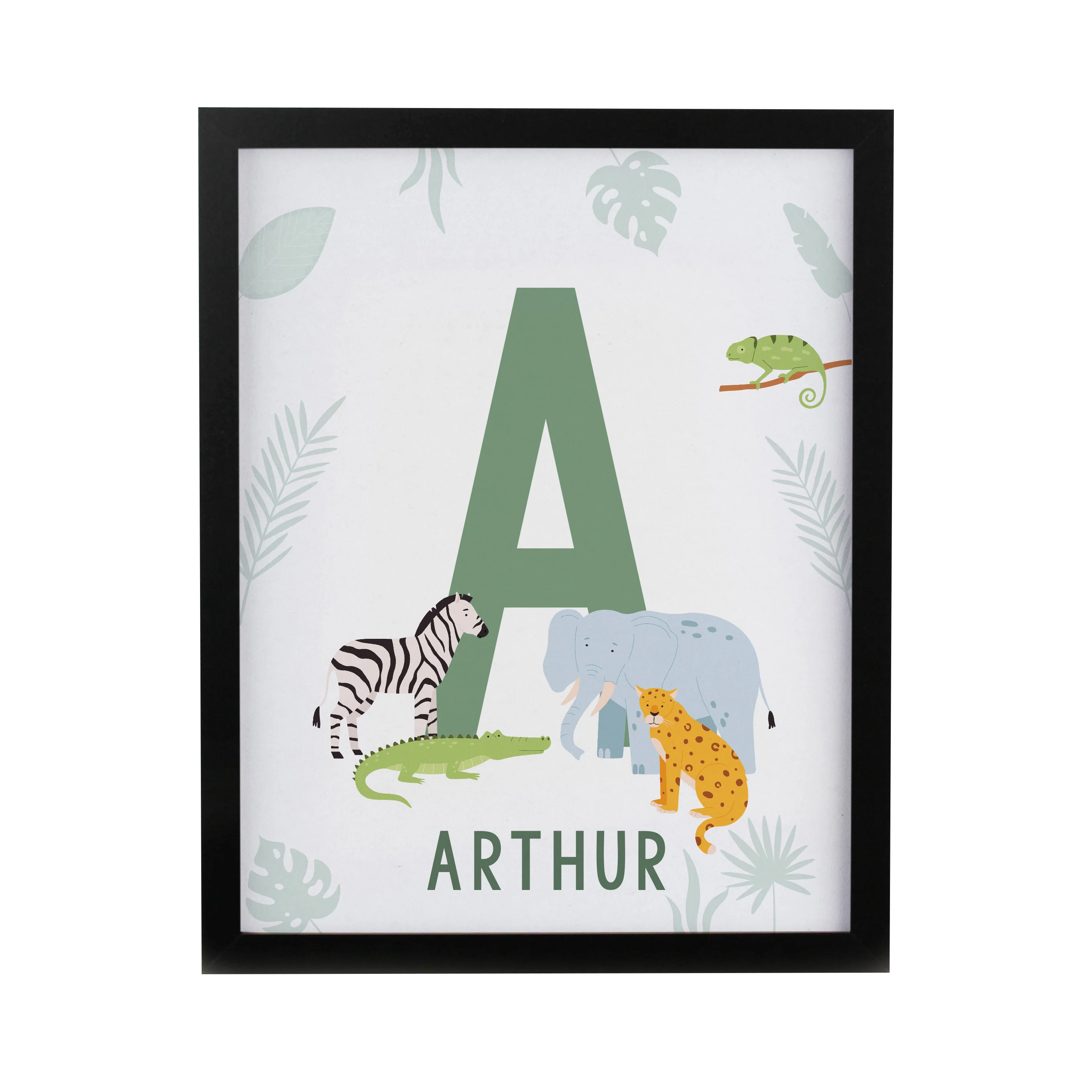 Personalised Animal Initial Black Poster Frame - Image 3