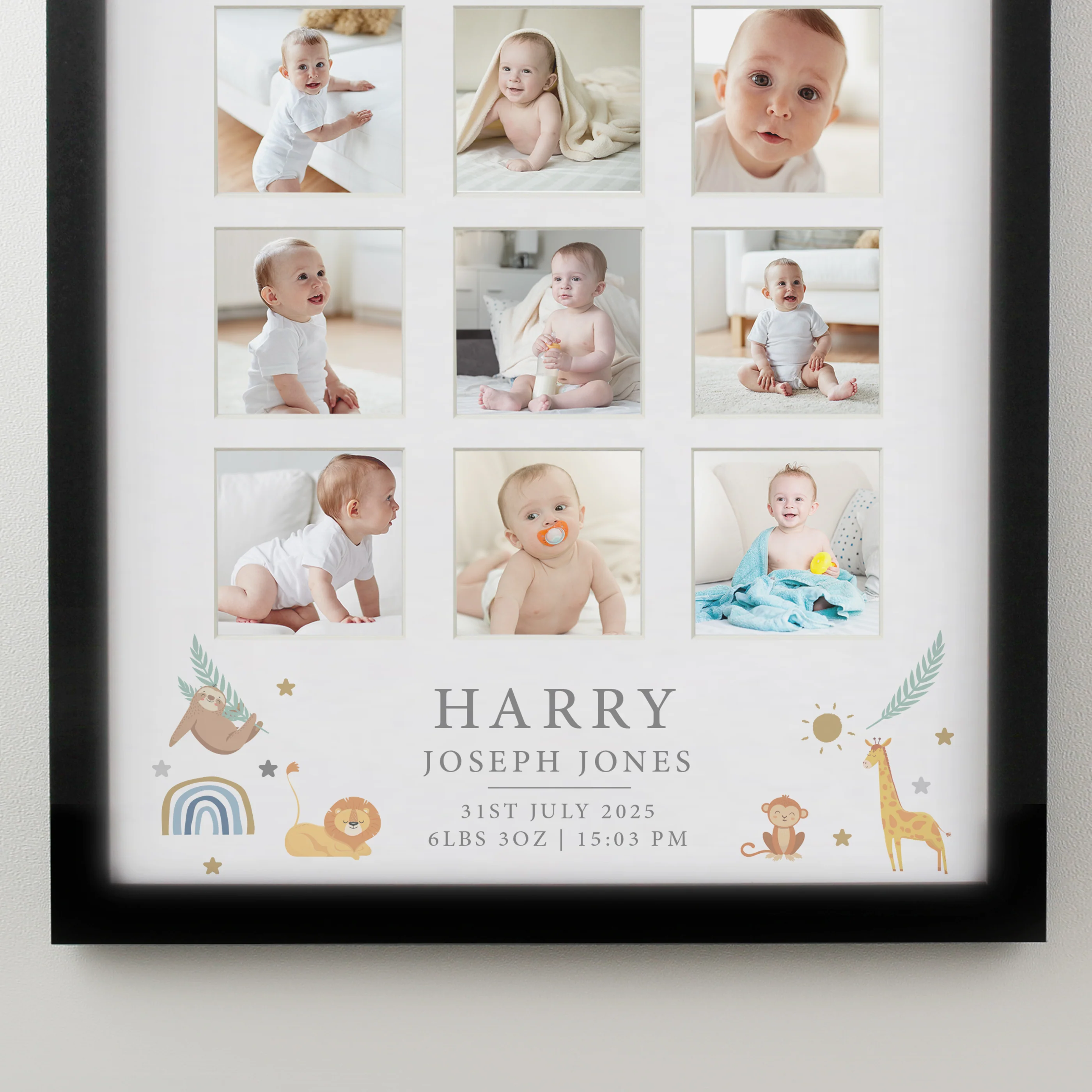 Personalised Animals Black Multi Photo Frame - Image 6