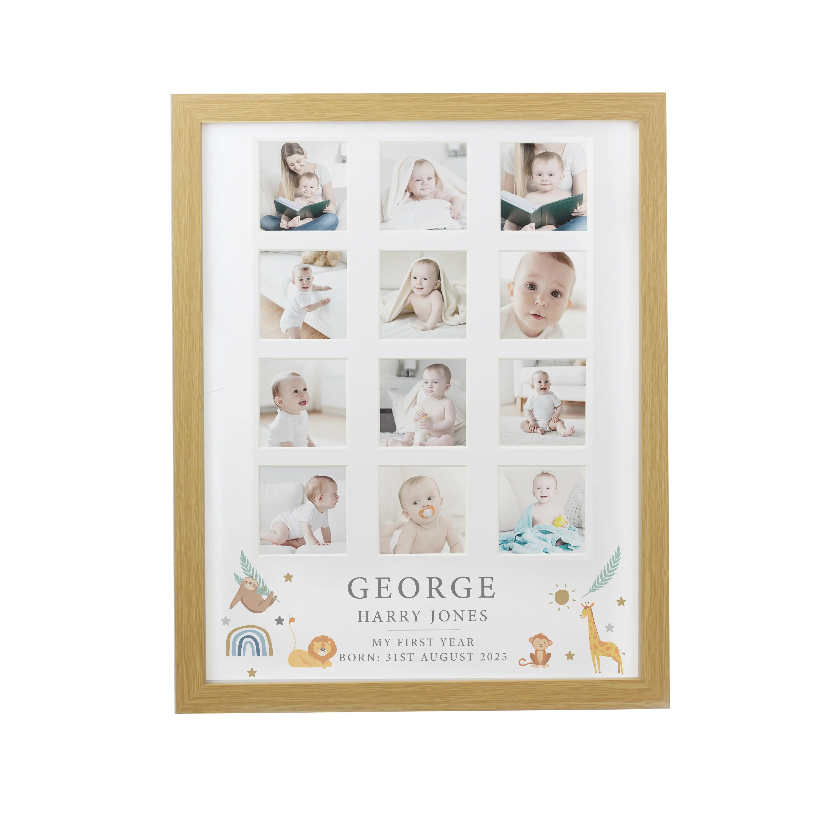 Personalised Animals Oak Multi Photo Frame - Image 5