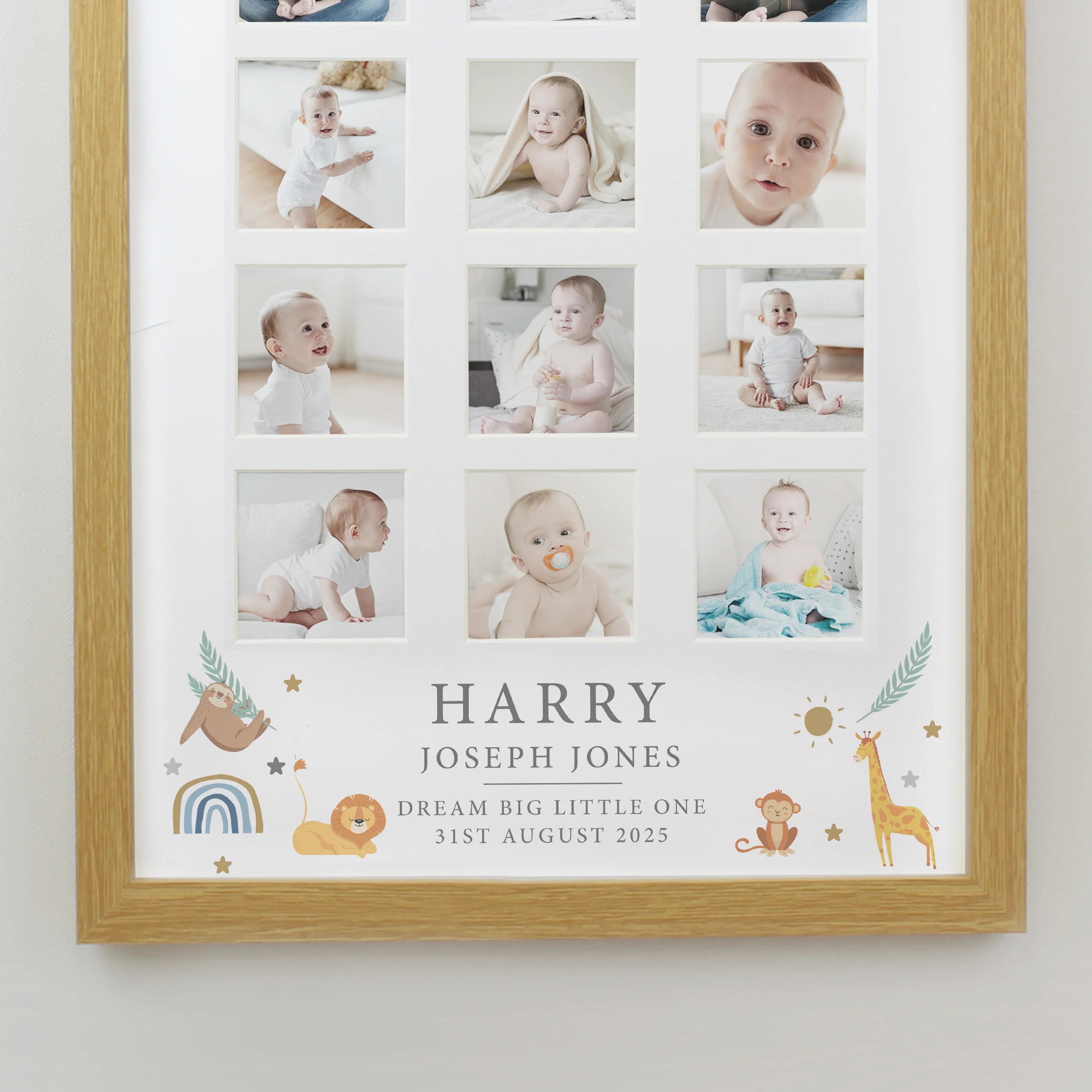 Personalised Animals Oak Multi Photo Frame - Image 6