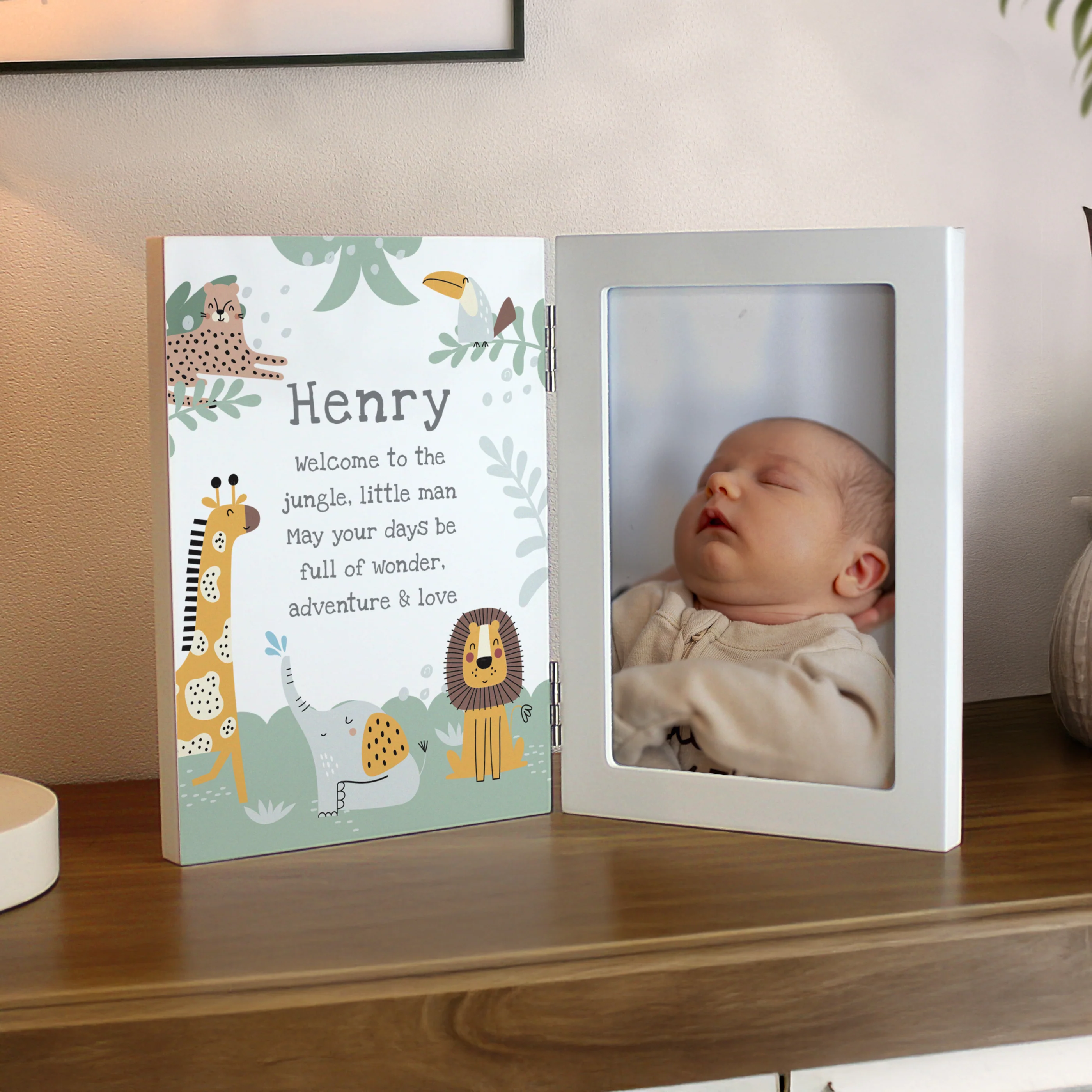 Personalised Animals Wooden Hinged 6x4 Photo Frame - Image 2
