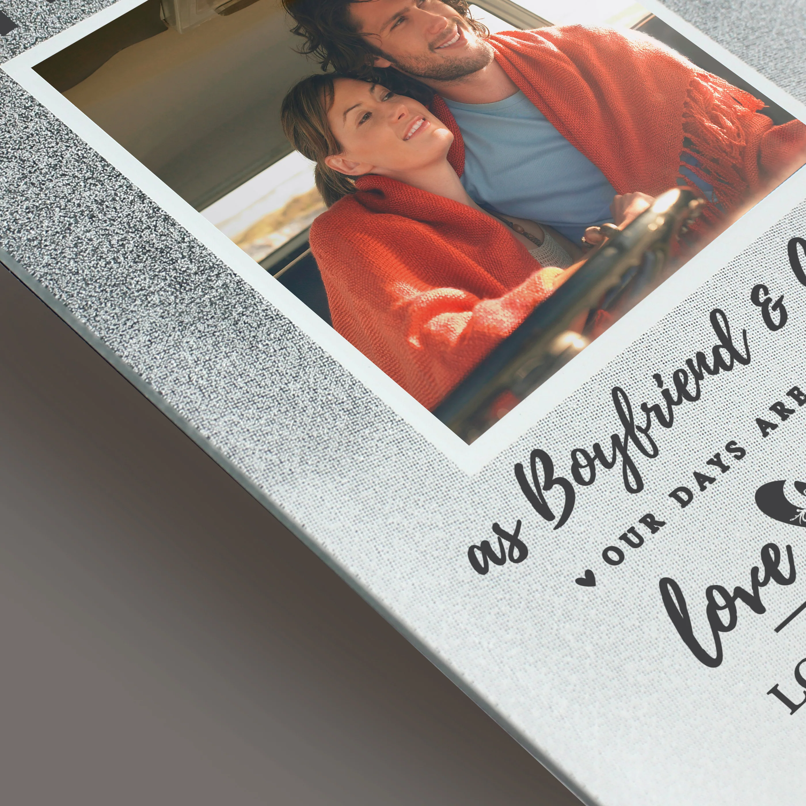 Personalised Anniversary 4x4 Glitter Glass Photo Frame - Image 5
