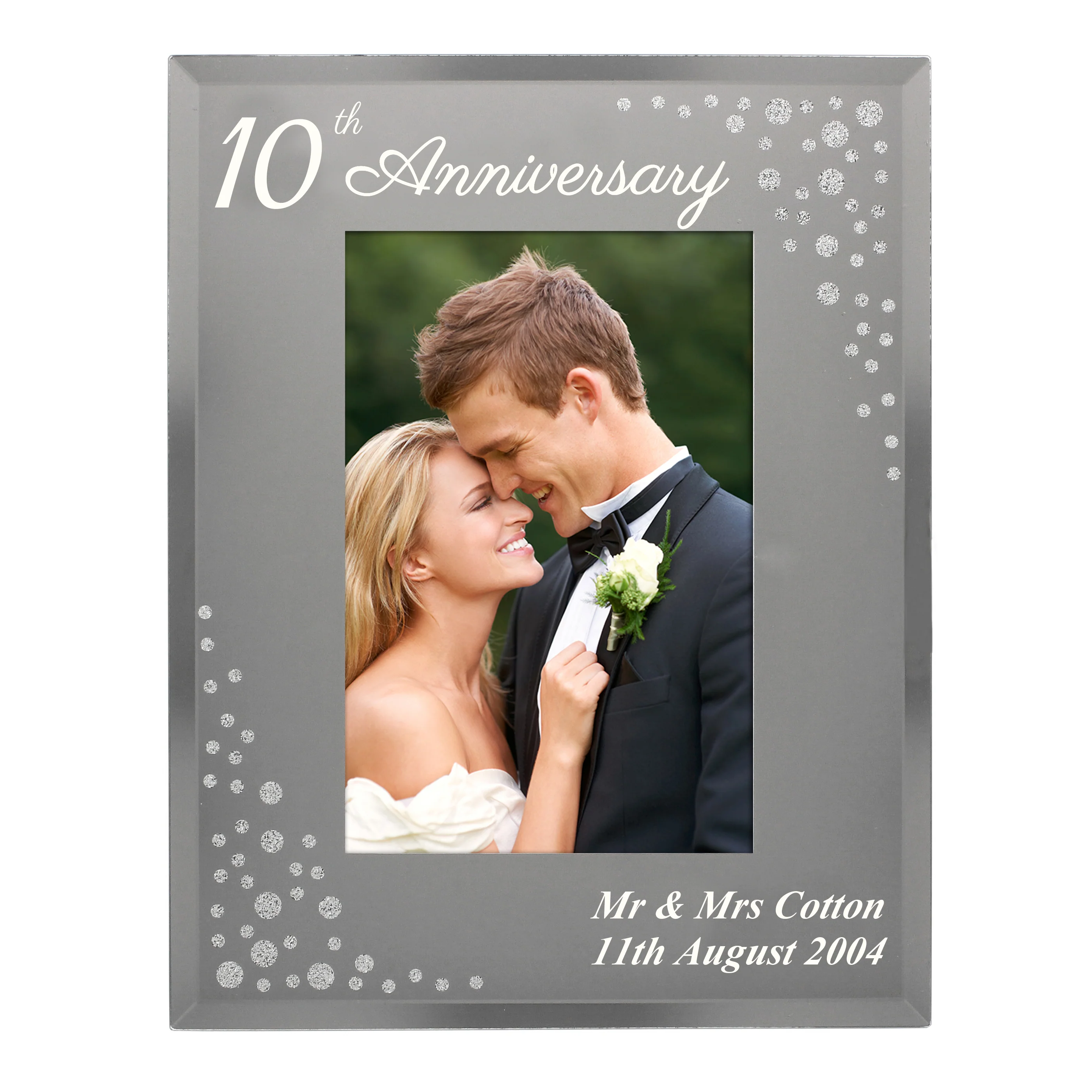 Personalised Anniversary 6x4 Diamante Glass Photo Frame - Image 5