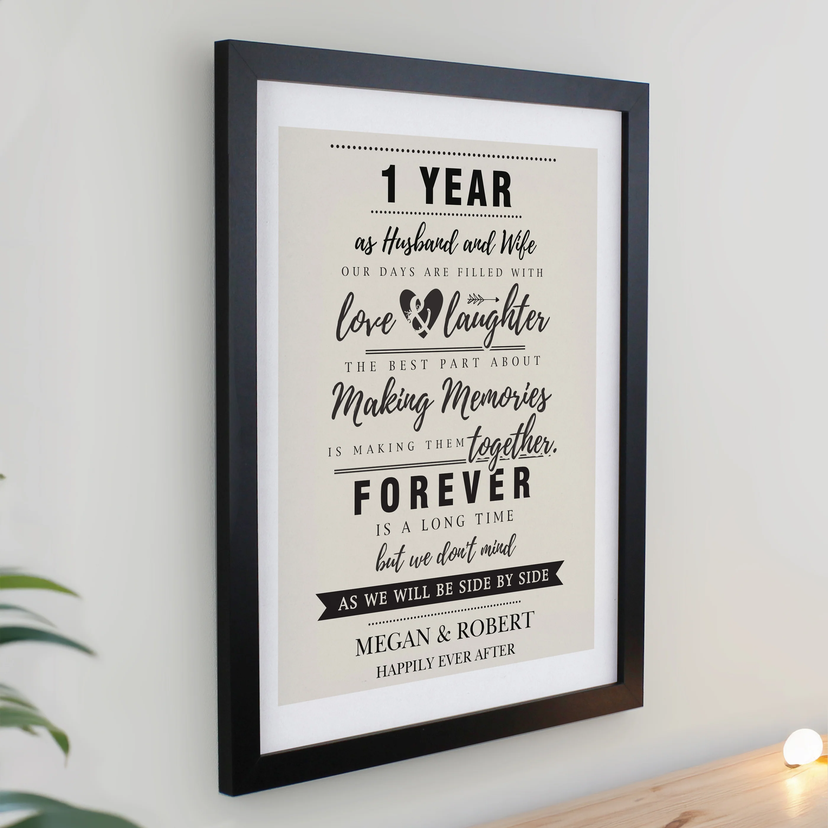 Personalised Anniversary Black Poster Frame - Image 2