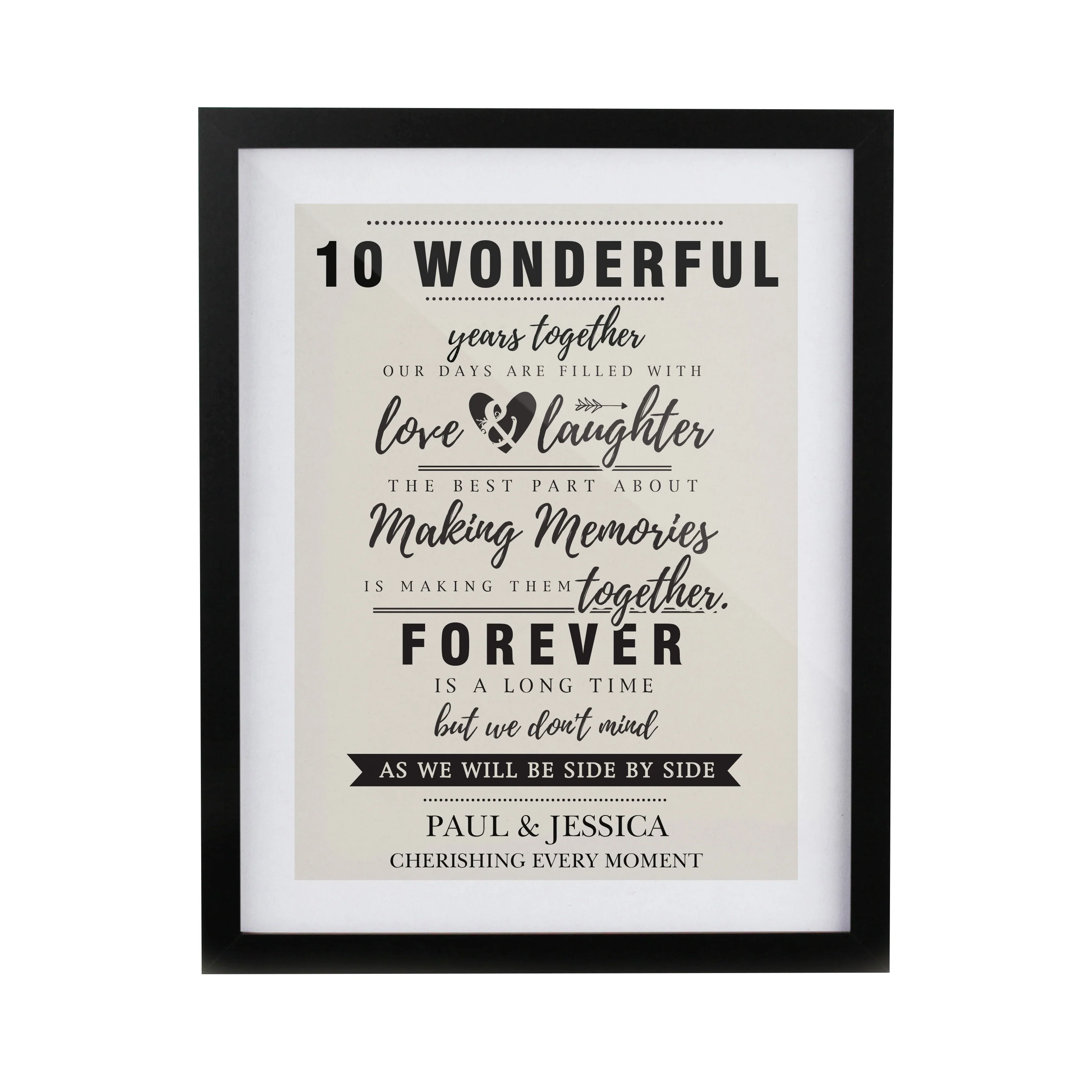 Personalised Anniversary Black Poster Frame - Image 3