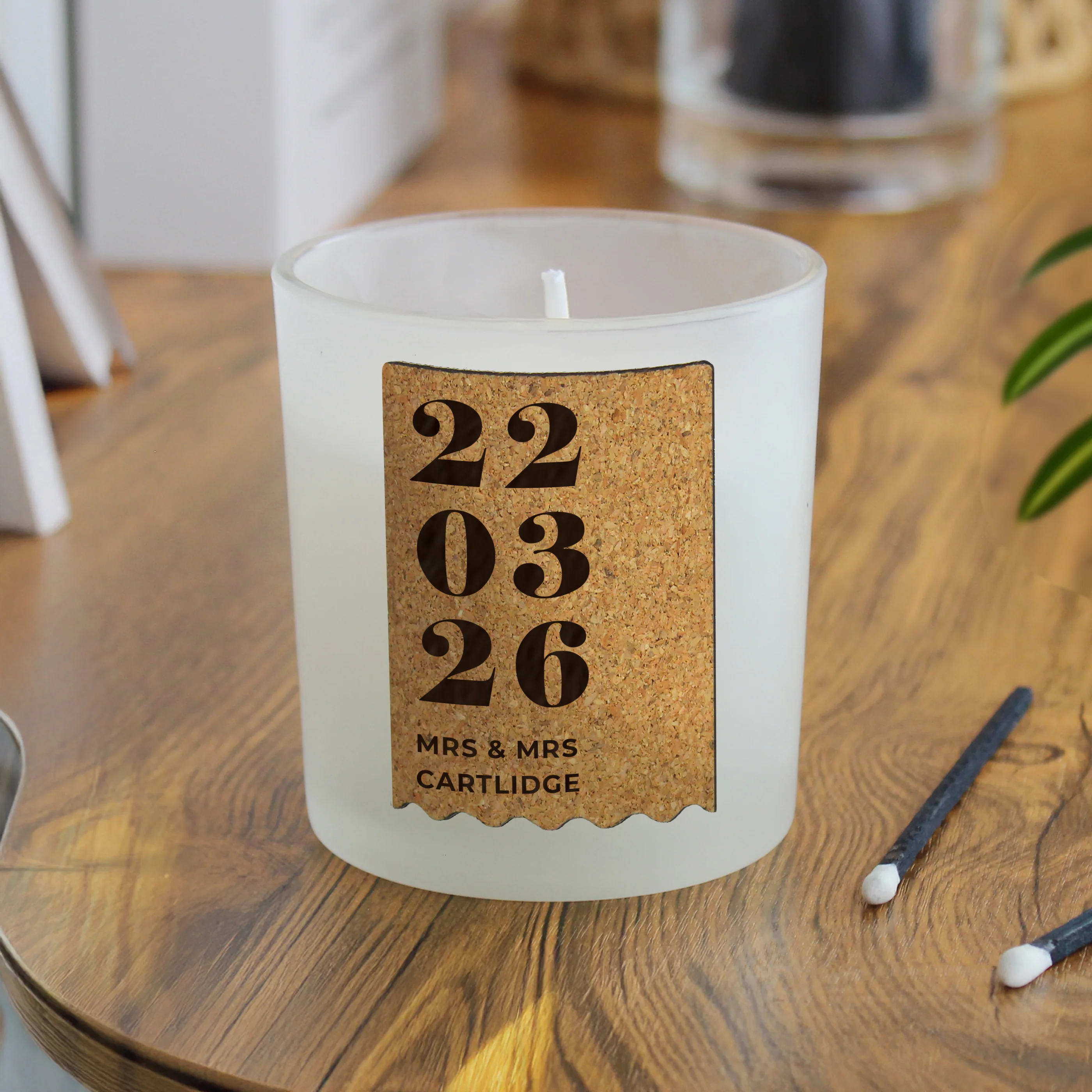Personalised Anniversary Cork Label Candle Jar - Image 3