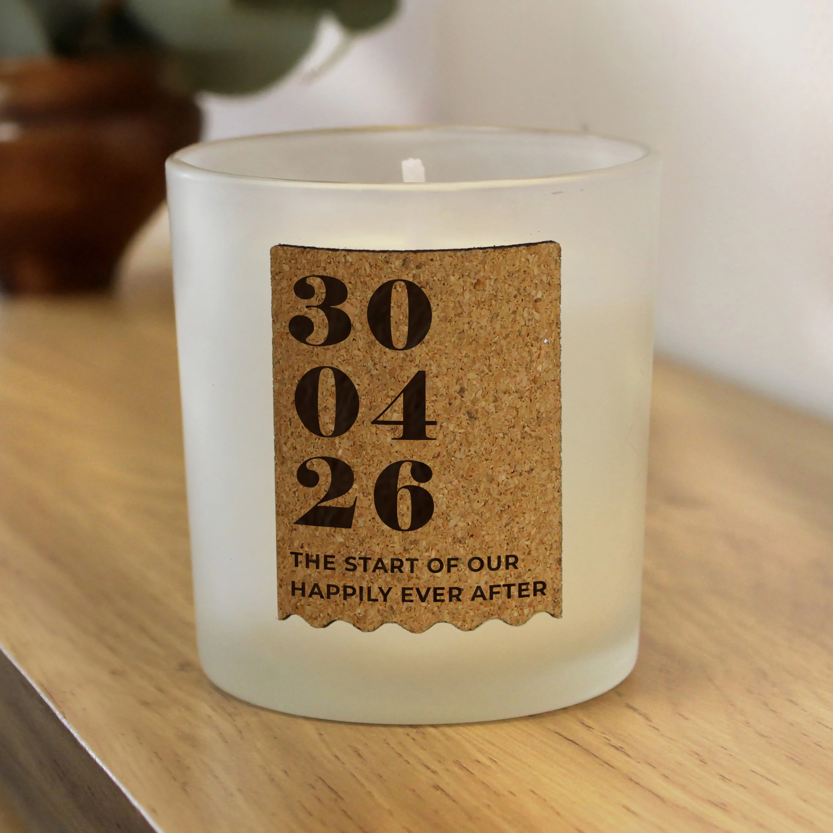 Personalised Anniversary Cork Label Candle Jar - Image 4
