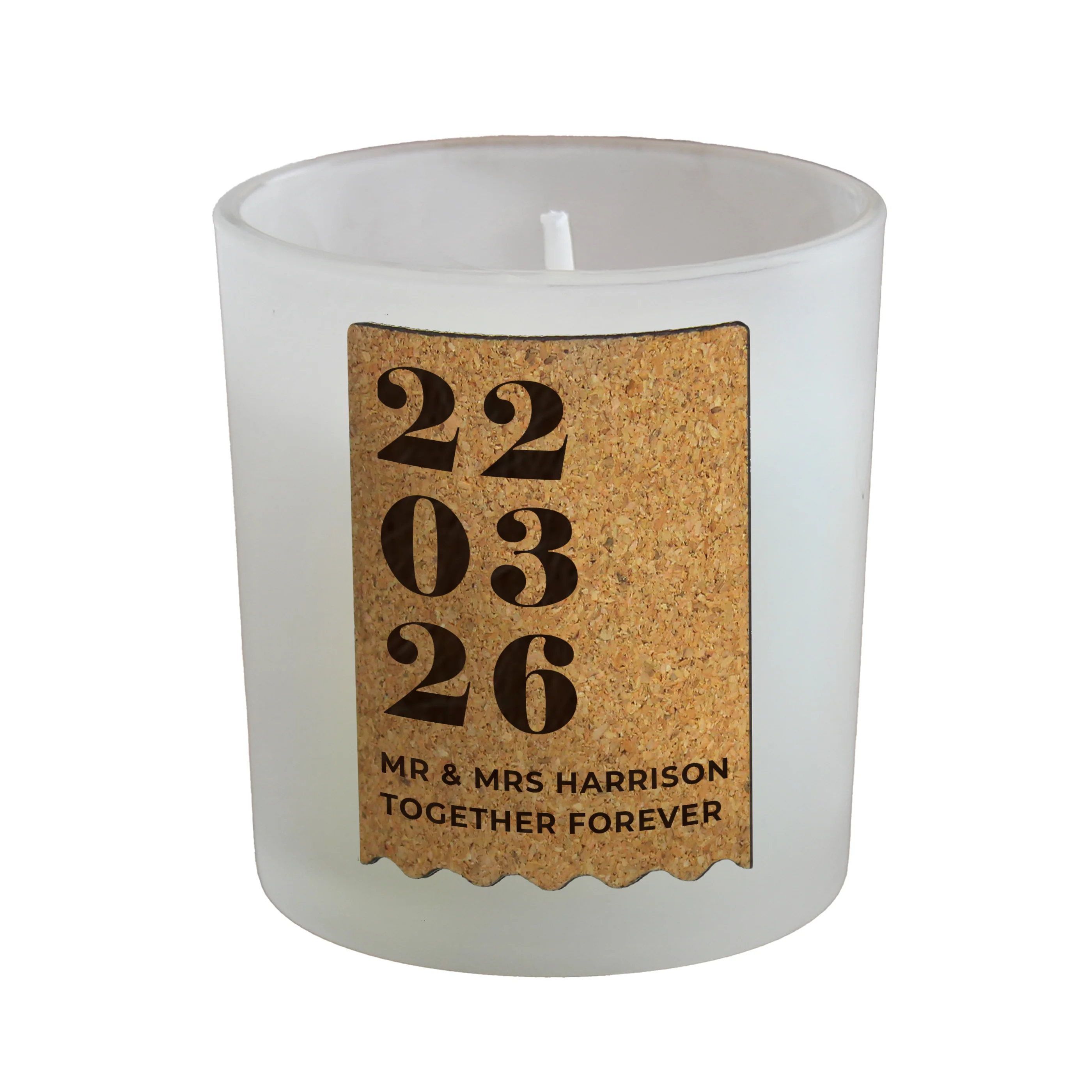 Personalised Anniversary Cork Label Candle Jar - Image 5