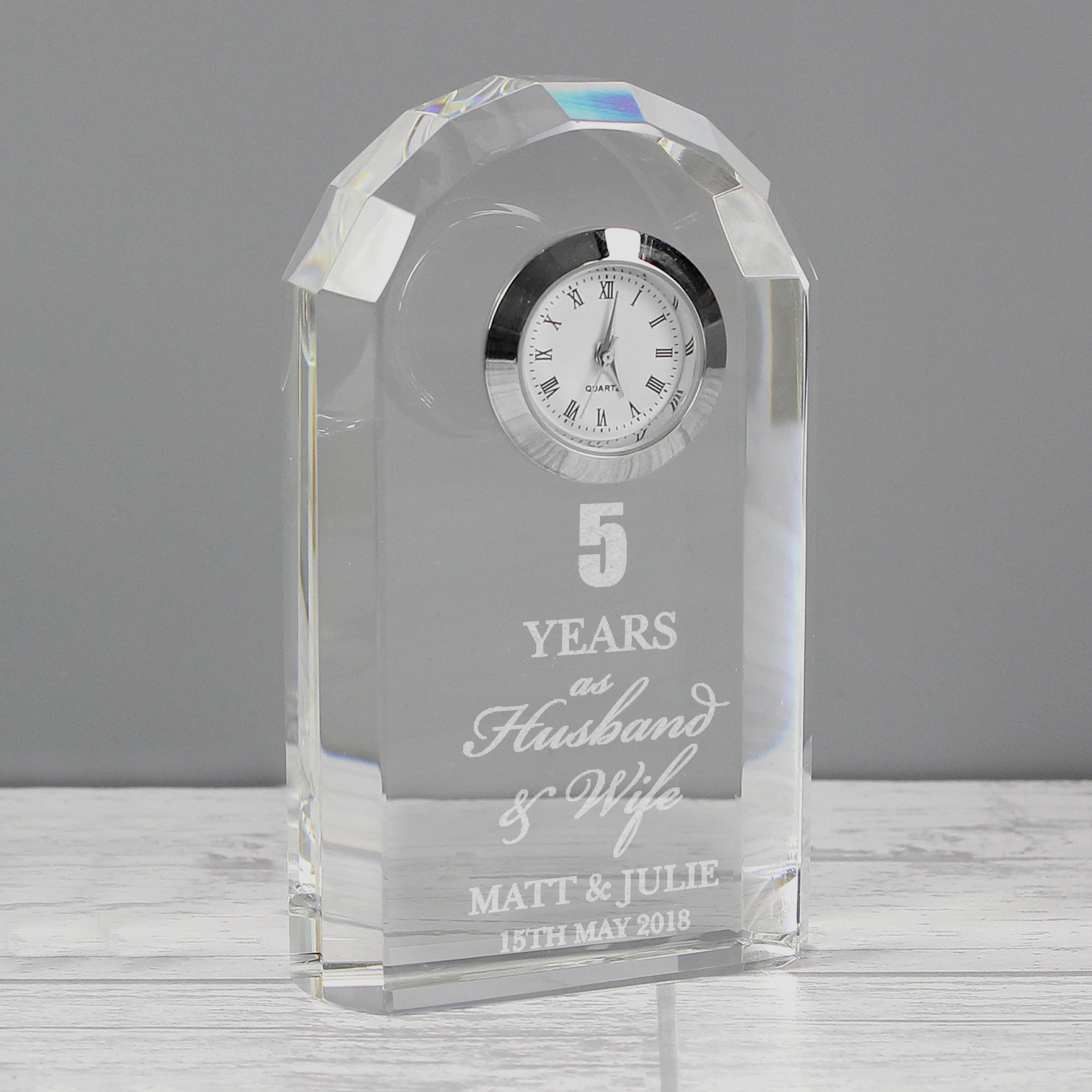 Personalised Anniversary Crystal Clock - Image 3