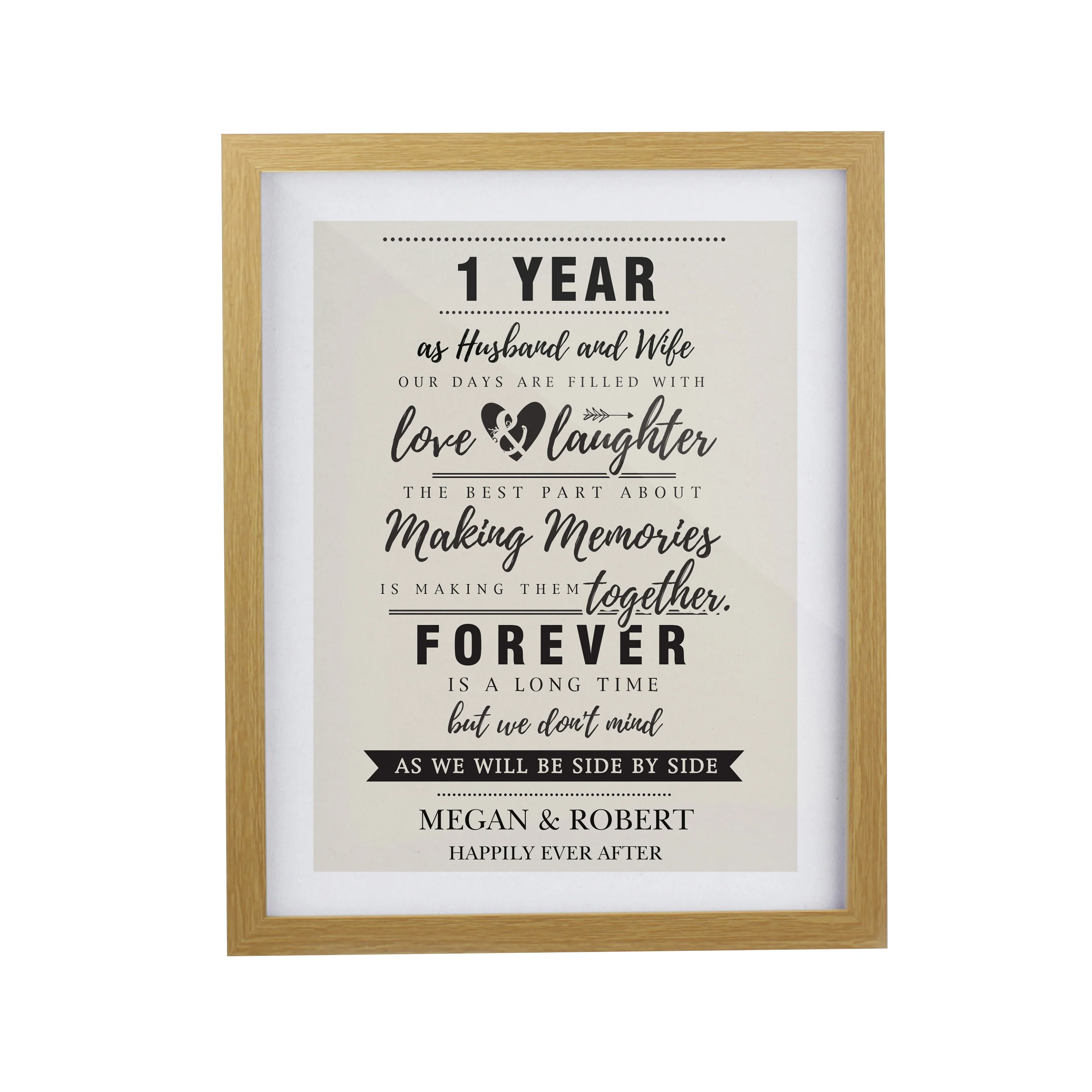 Personalised Anniversary Oak Poster Frame - Image 3