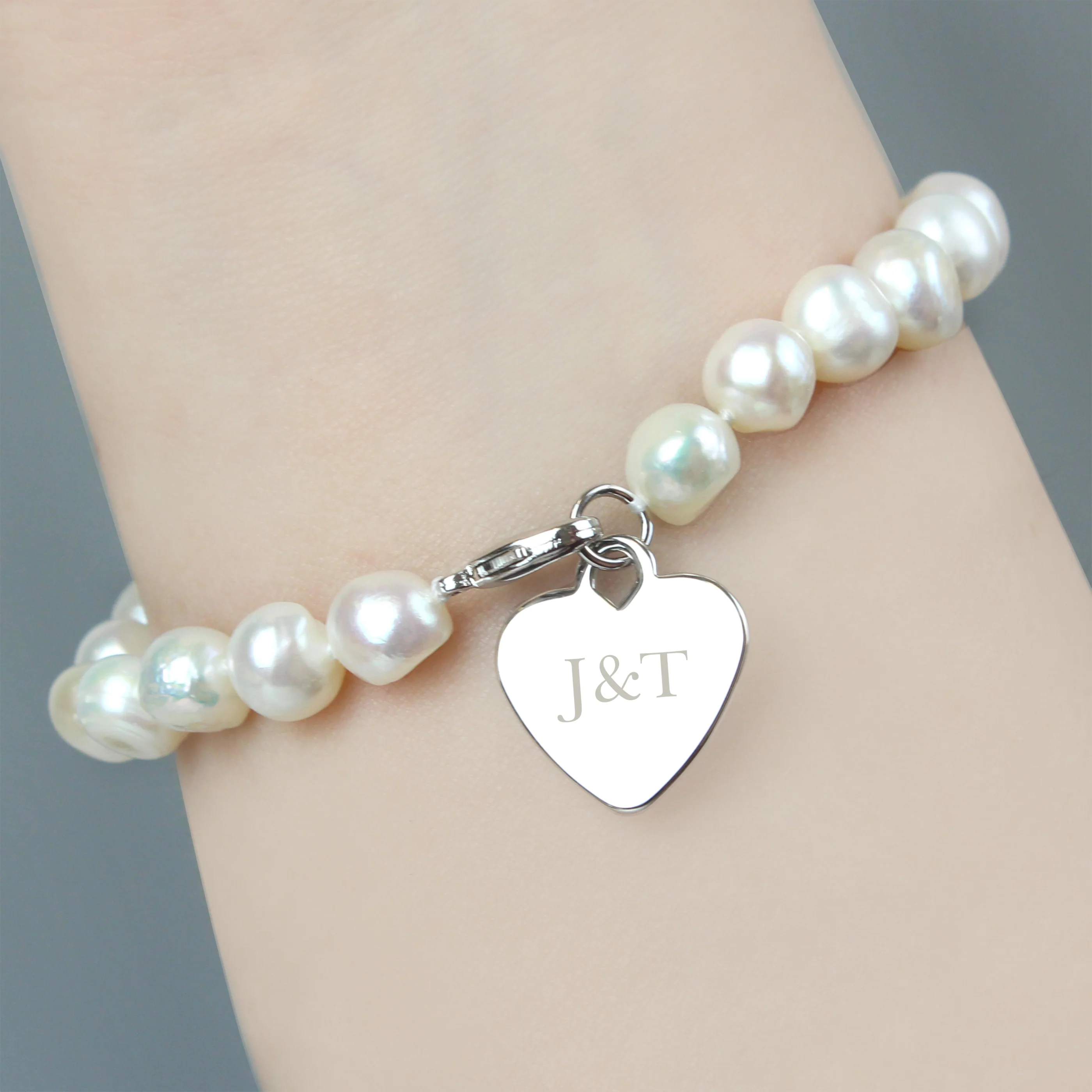 Personalised Anniversary Silver Box and Pearl Bracelet - Image 5