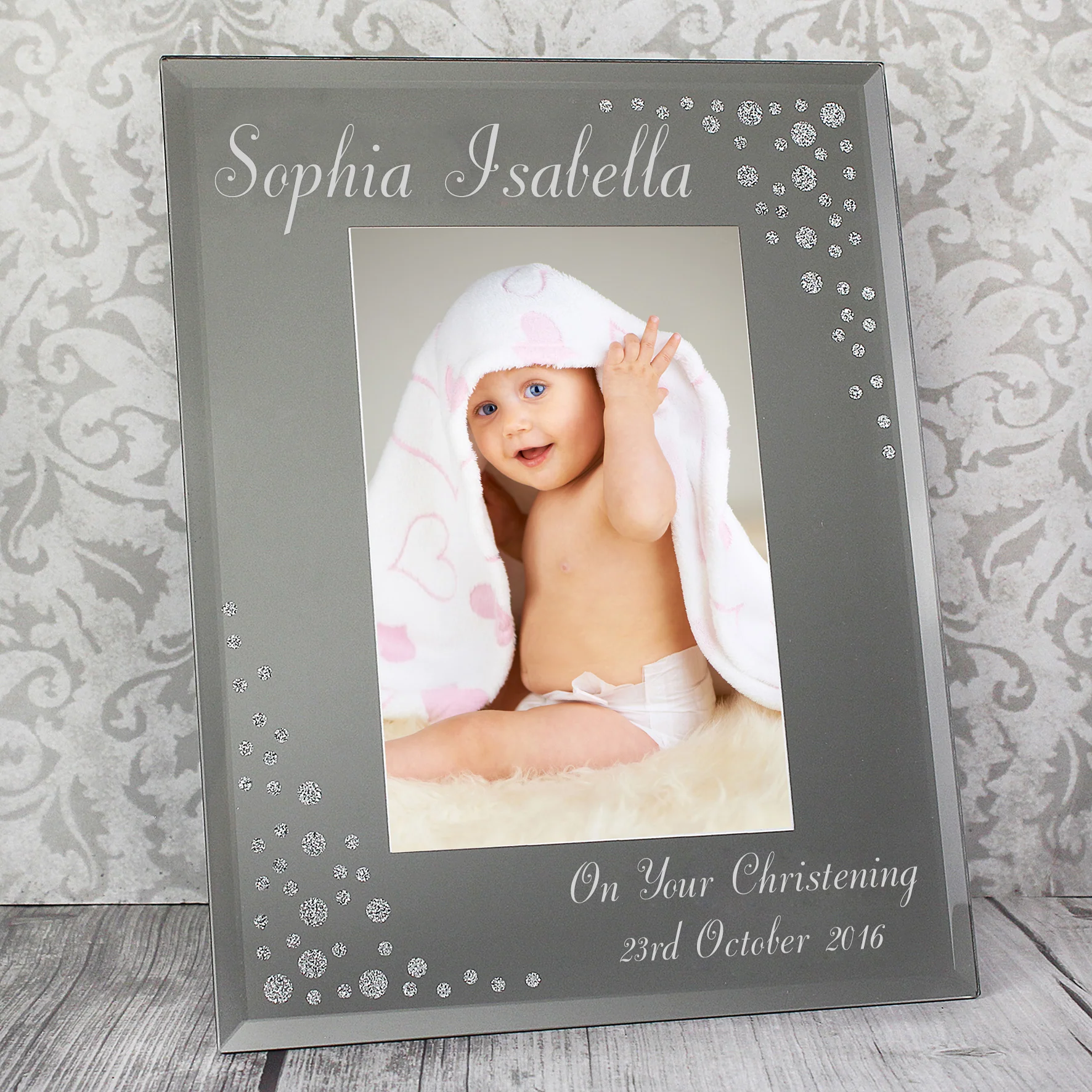 Personalised Any Message 6x4 Diamante Glass Photo Frame - Image 12