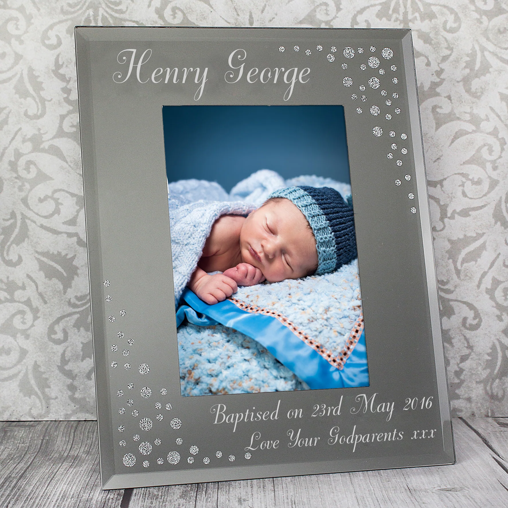 Personalised Any Message 6x4 Diamante Glass Photo Frame - Image 13
