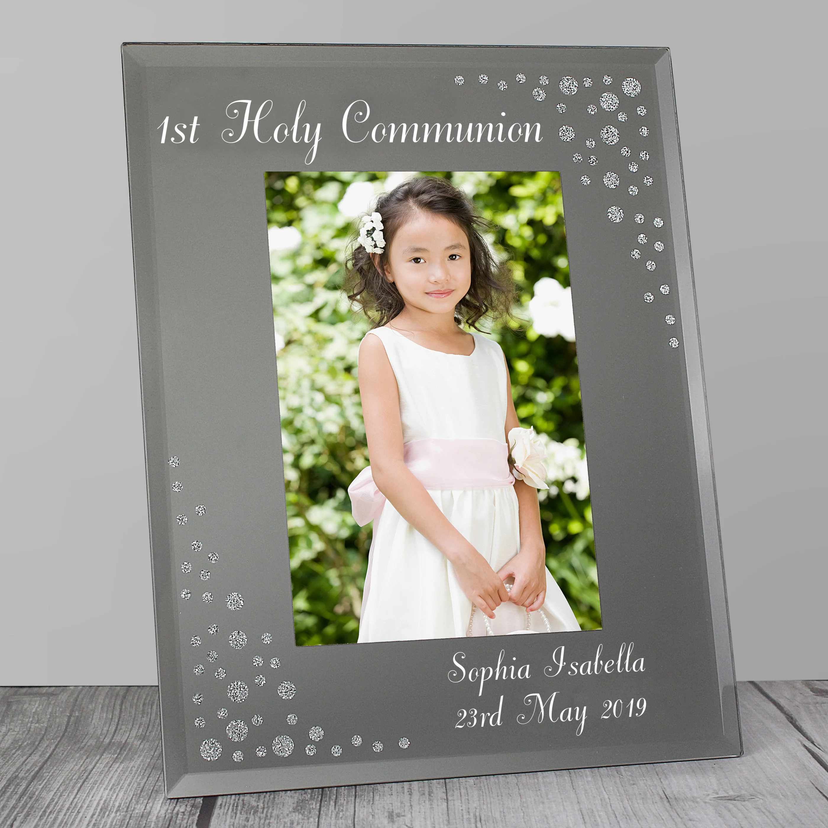 Personalised Any Message 6x4 Diamante Glass Photo Frame - Image 3
