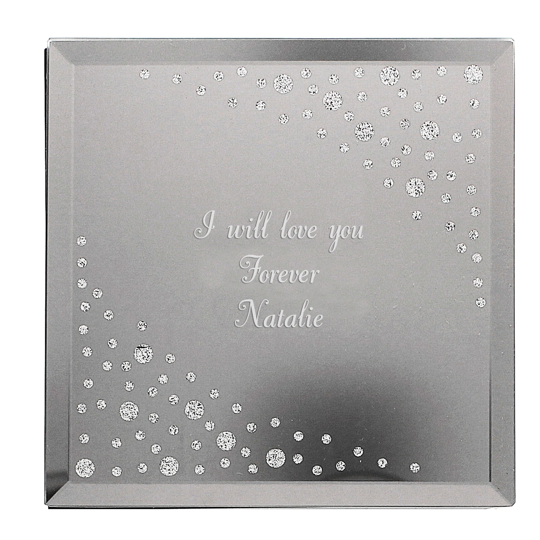Personalised Any Message Diamante Glass Trinket Box - Image 5