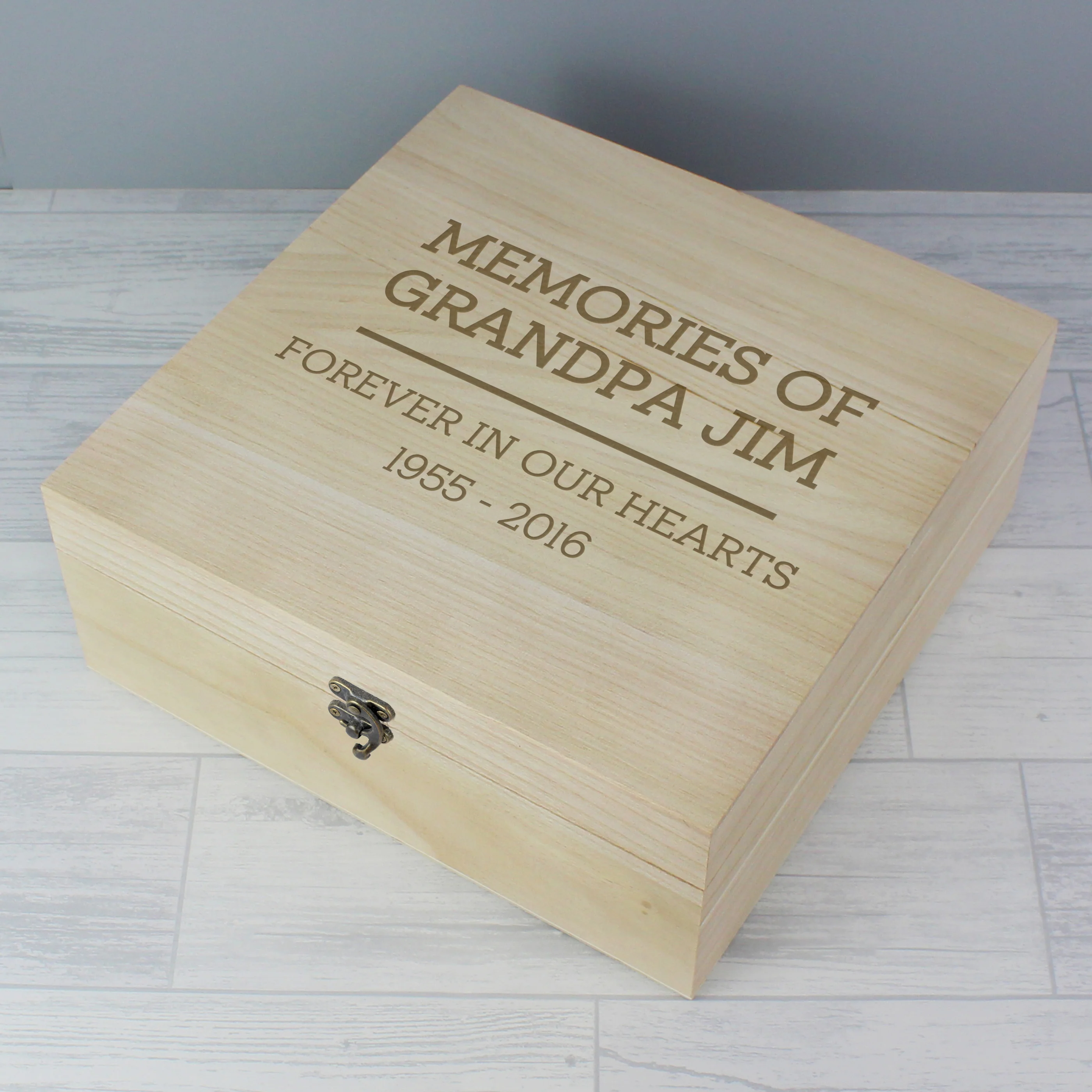 Personalised Any Message Large Wooden Keepsake Box - Image 12