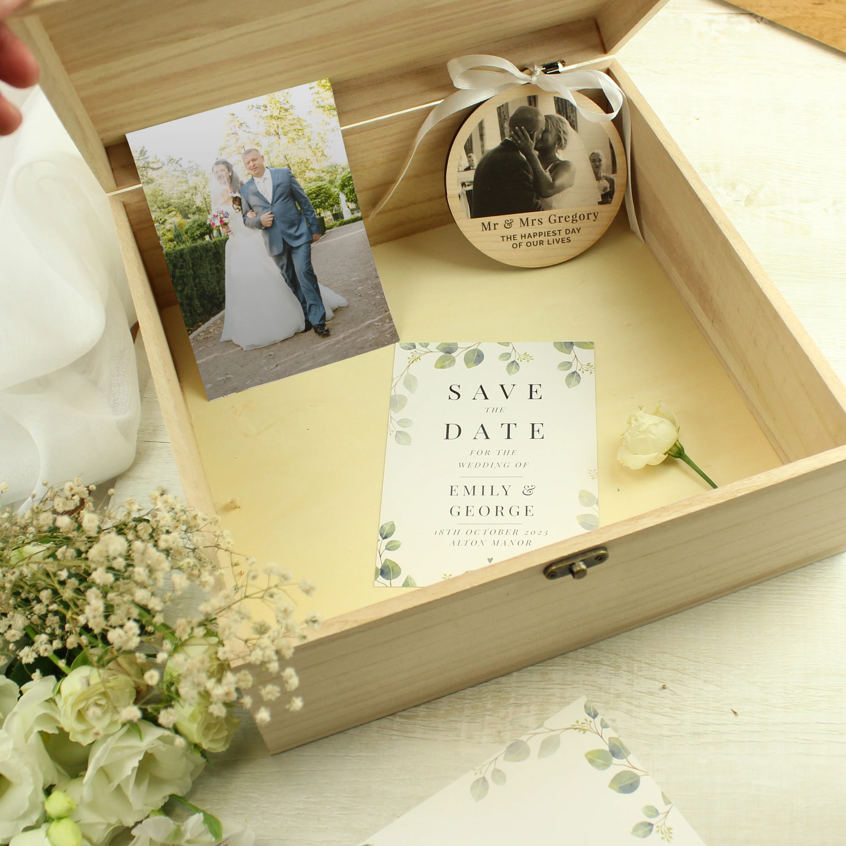 Personalised Any Message Large Wooden Keepsake Box - Image 14
