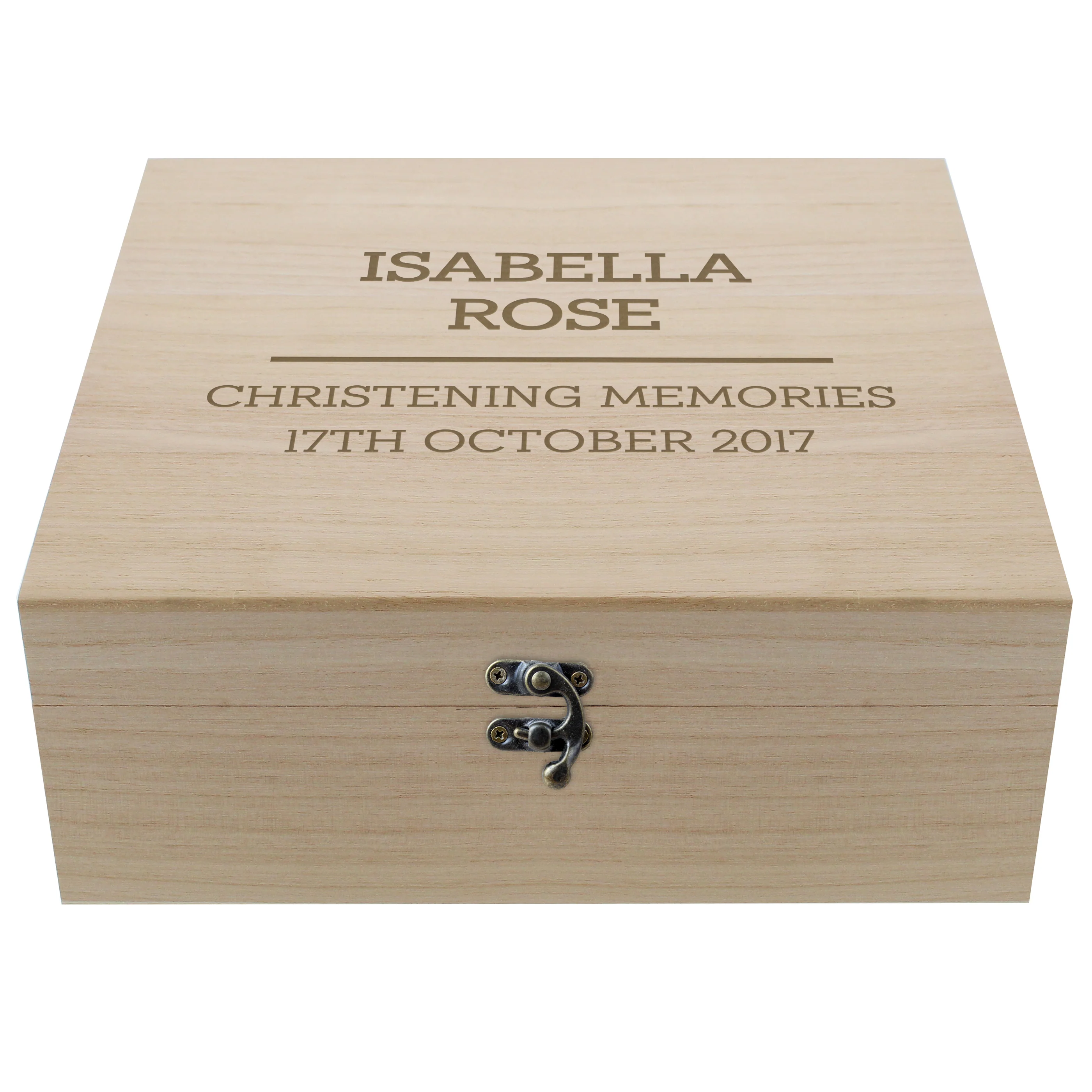 Personalised Any Message Large Wooden Keepsake Box - Image 2