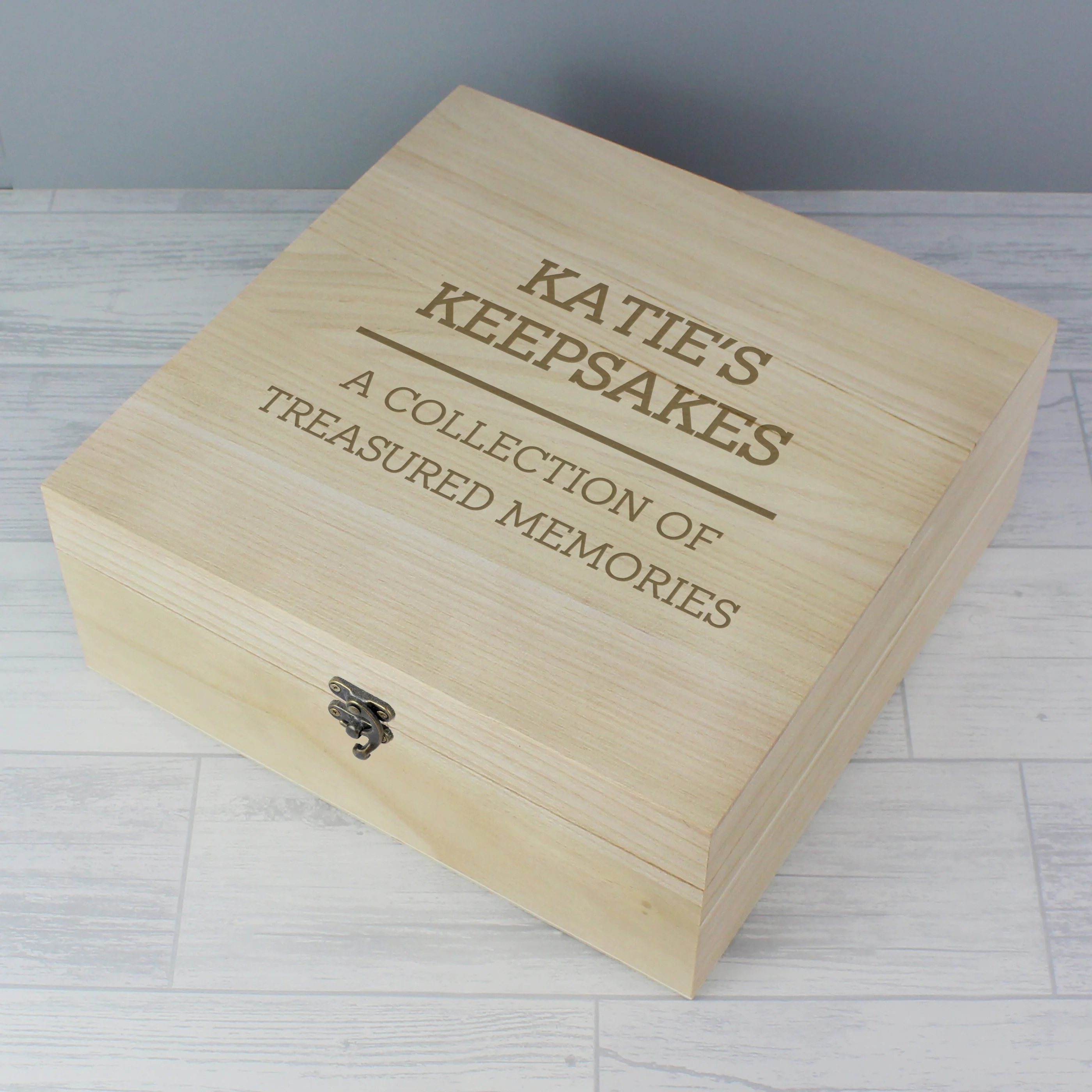 Personalised Any Message Large Wooden Keepsake Box - Image 5