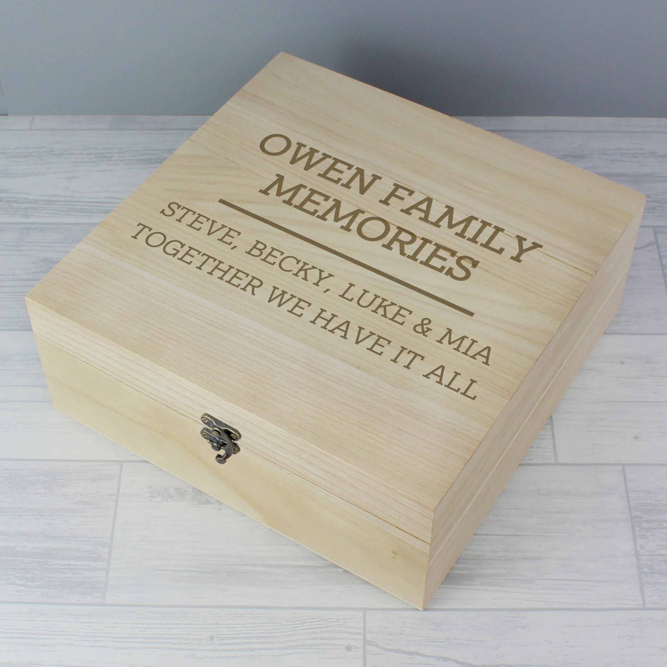 Personalised Any Message Large Wooden Keepsake Box - Image 7