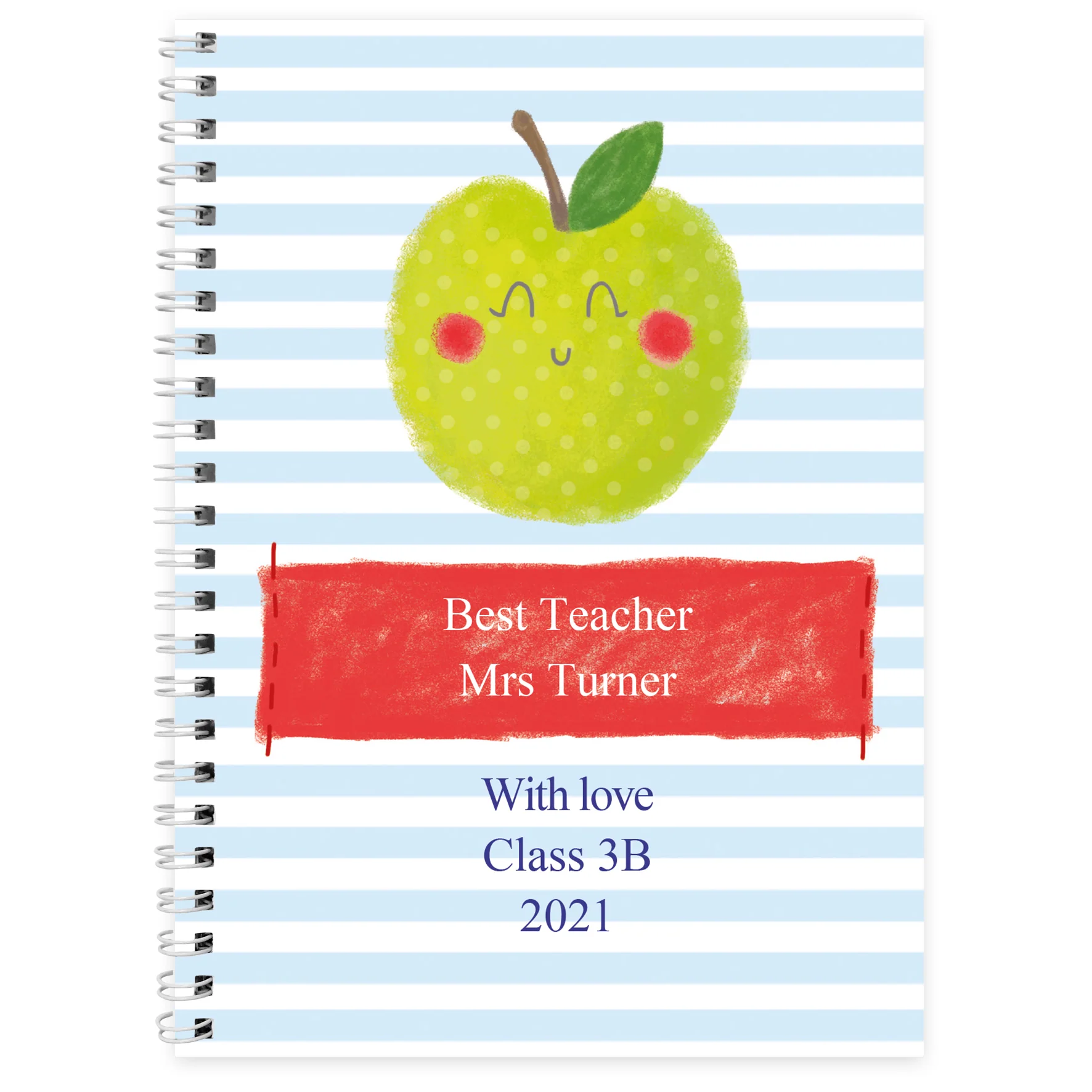 Personalised Apple for the Teacher A5 Notebook - Image 2