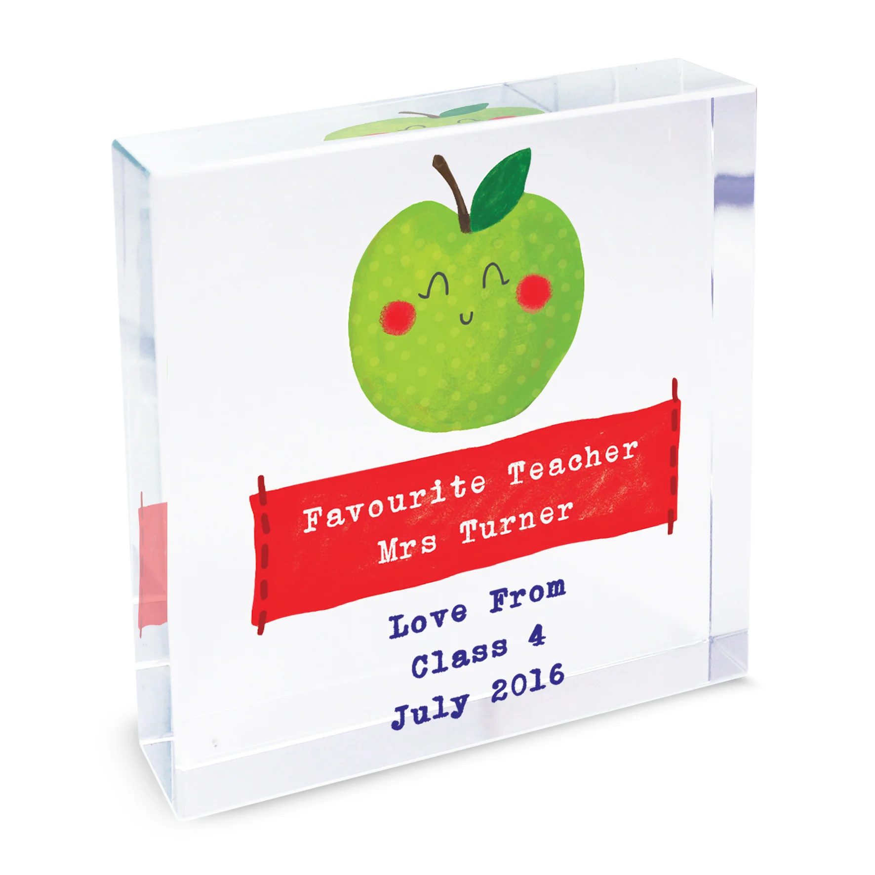 Personalised Apple for the Teacher Crystal Token - Image 2