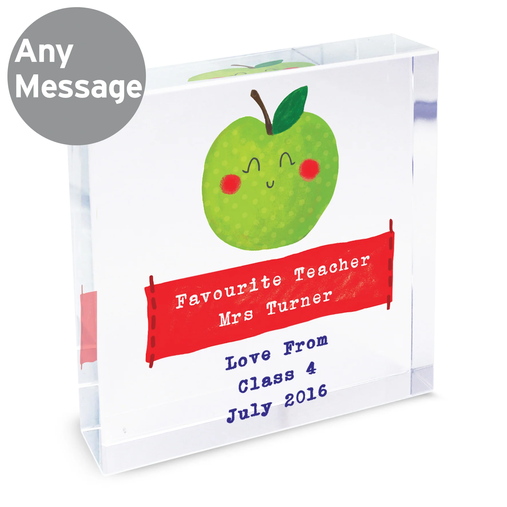 Personalised Apple for the Teacher Crystal Token - Image 4