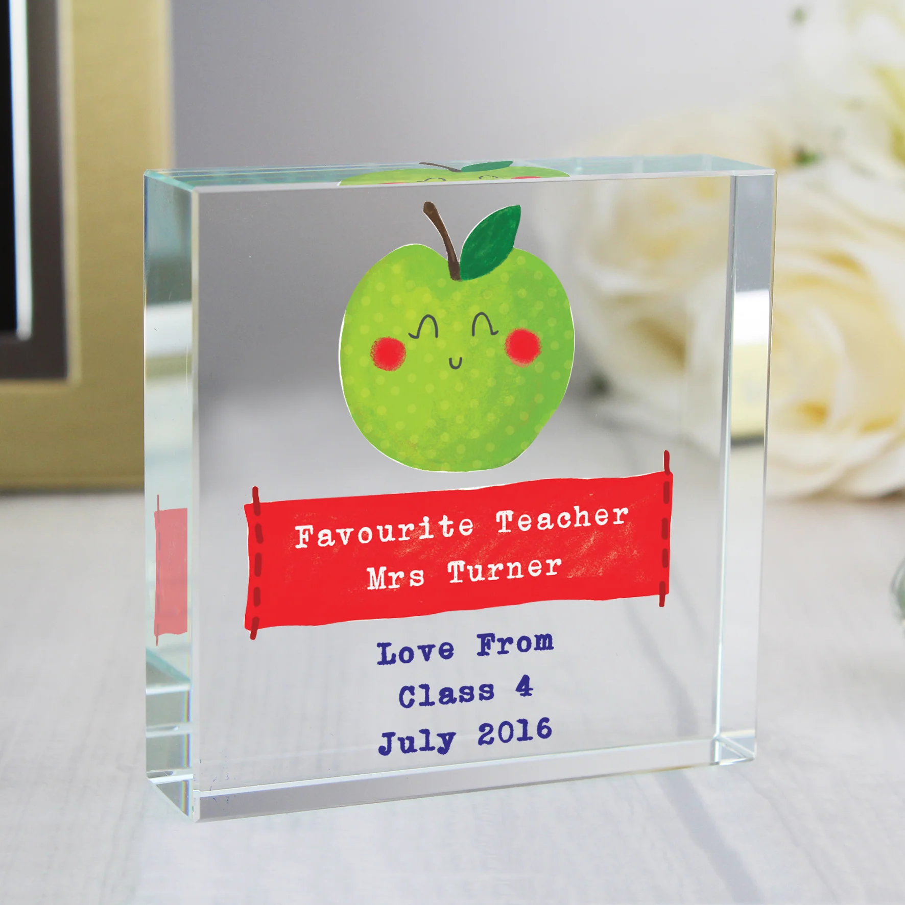 Personalised Apple for the Teacher Crystal Token - Image 5