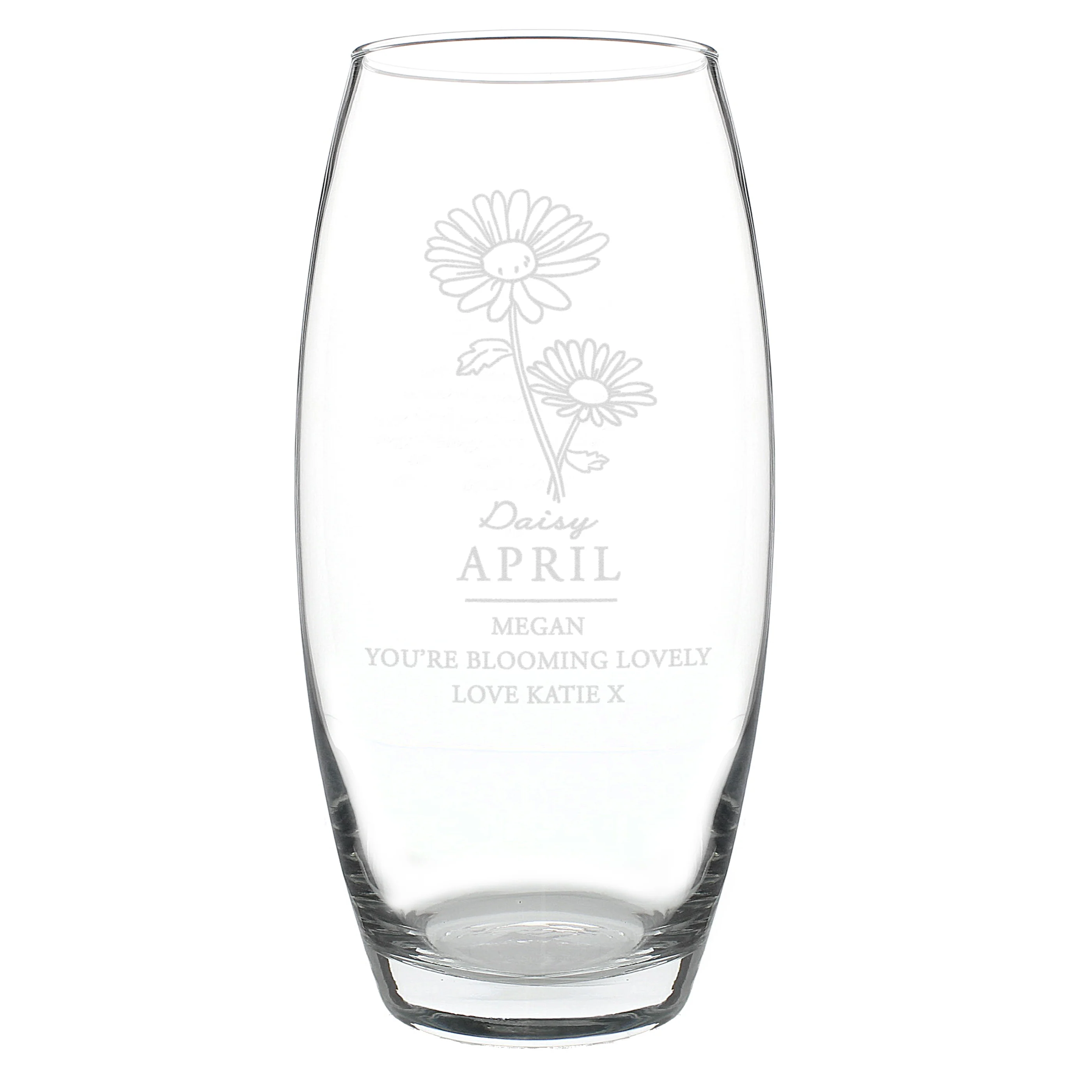 Personalised April Birth Flower Bullet Vase - Image 5