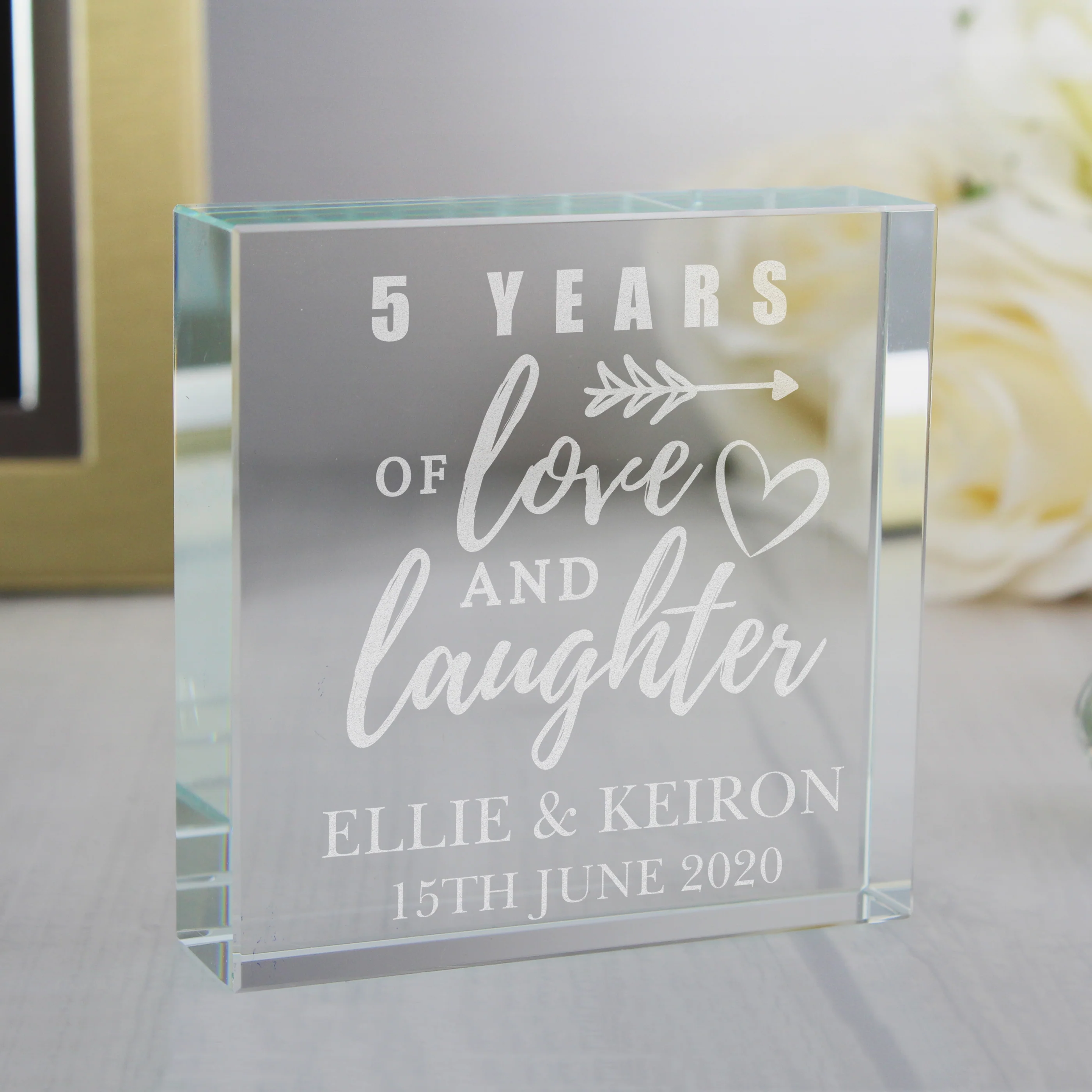 Personalised Arrow Anniversary Crystal Token