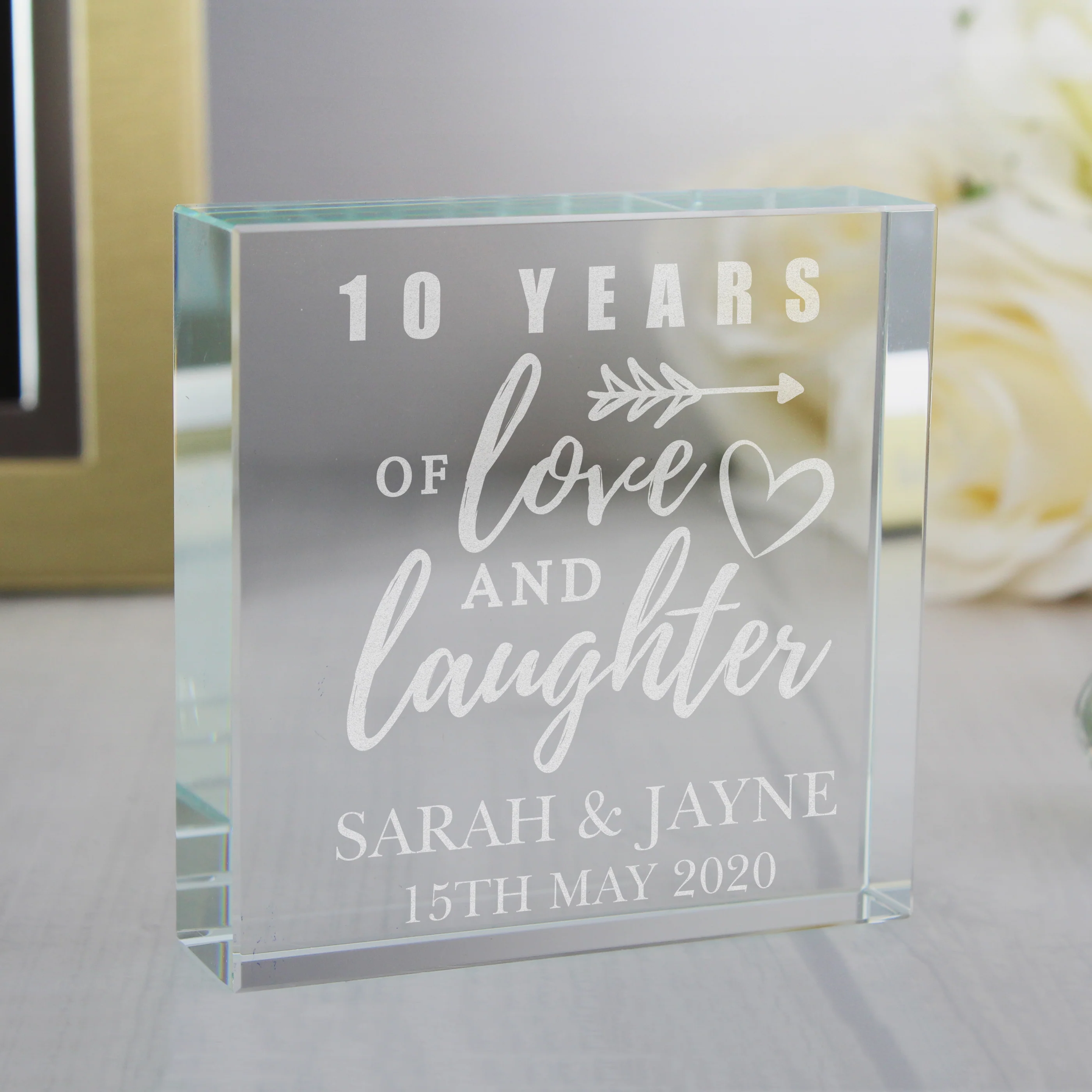 Personalised Arrow Anniversary Crystal Token - Image 3