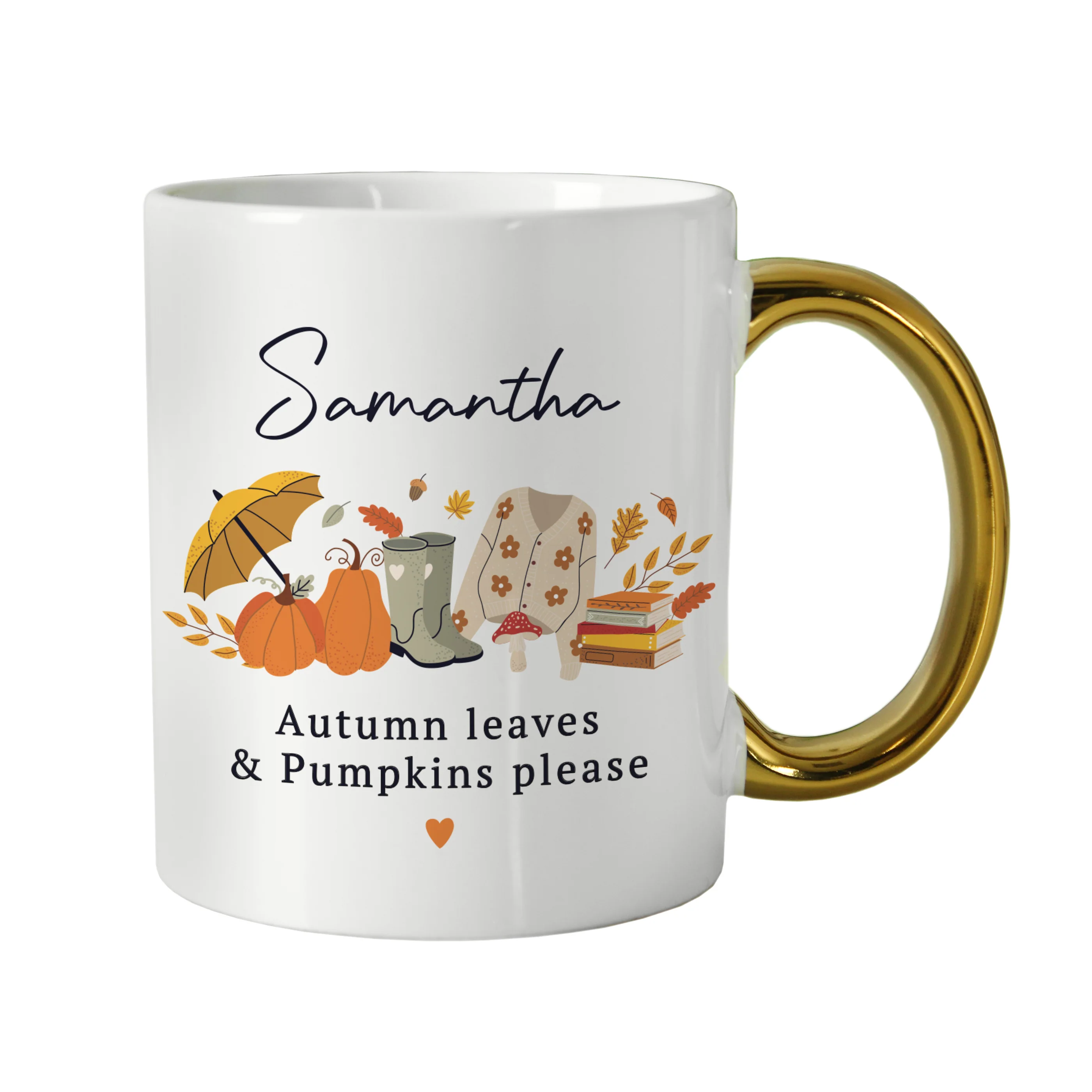 Personalised Autumn Gold Handled Mug - Image 4
