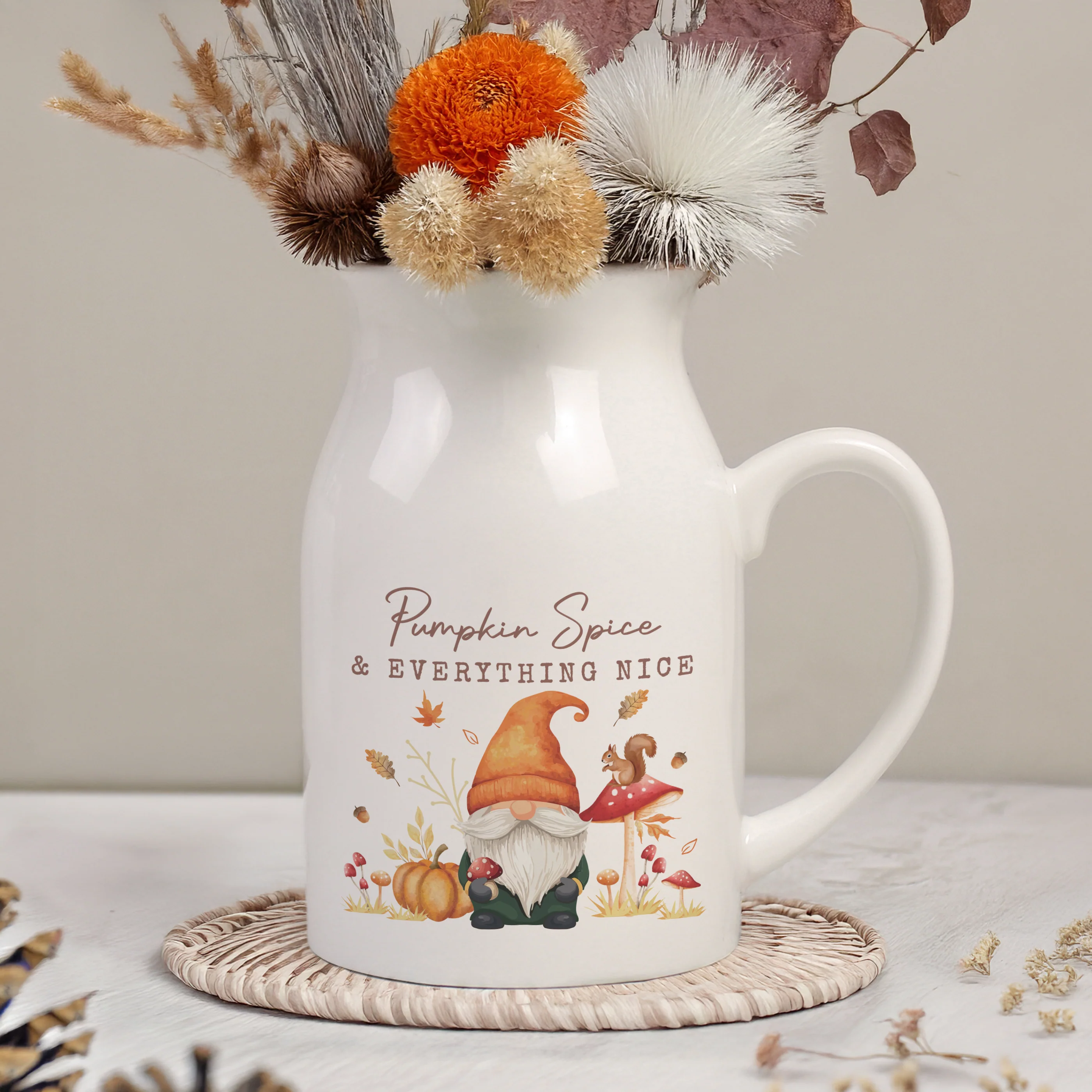 Personalised Autumn Gonk Flower Jug Vase - Image 3