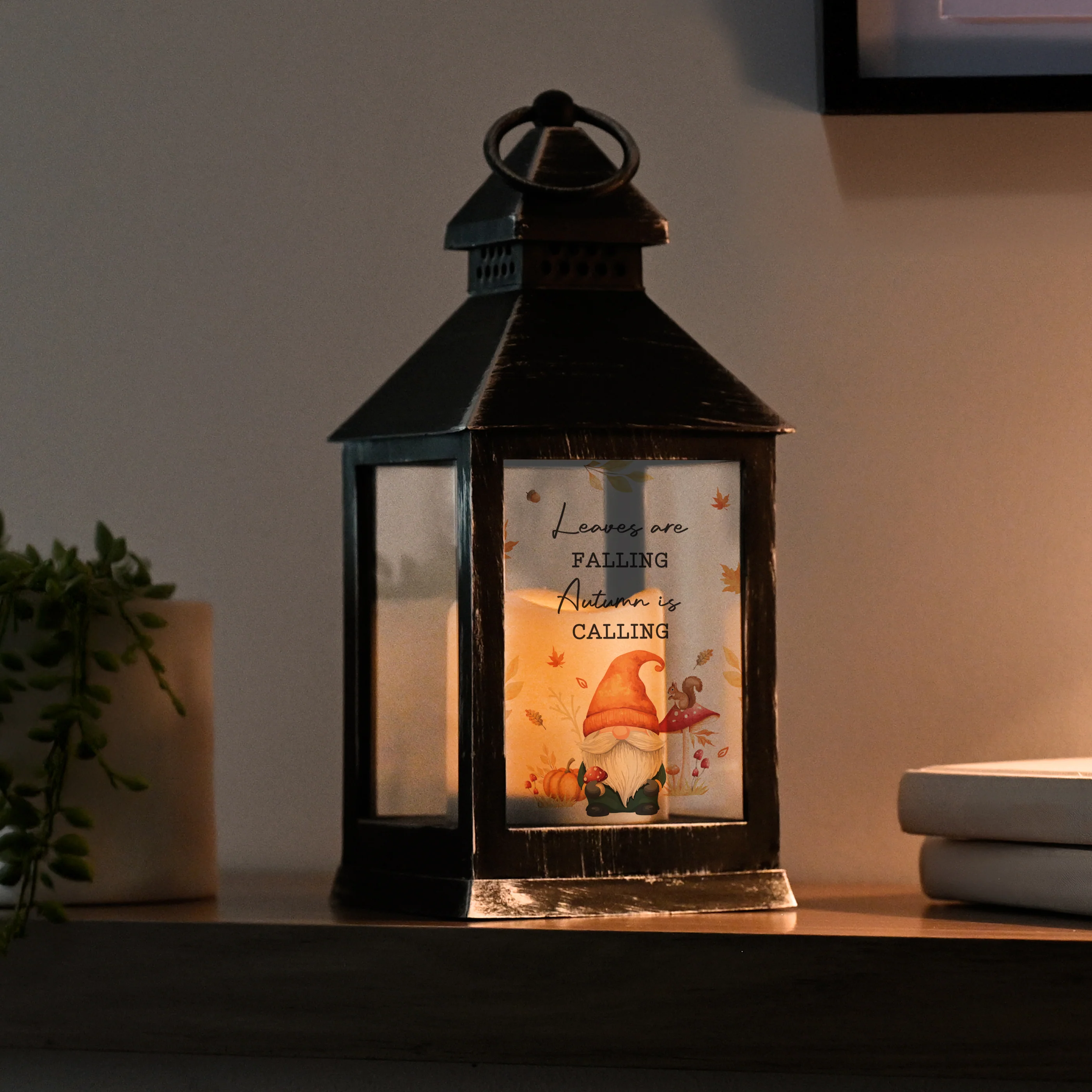 Personalised Autumn Gonk LED Lantern - Image 2