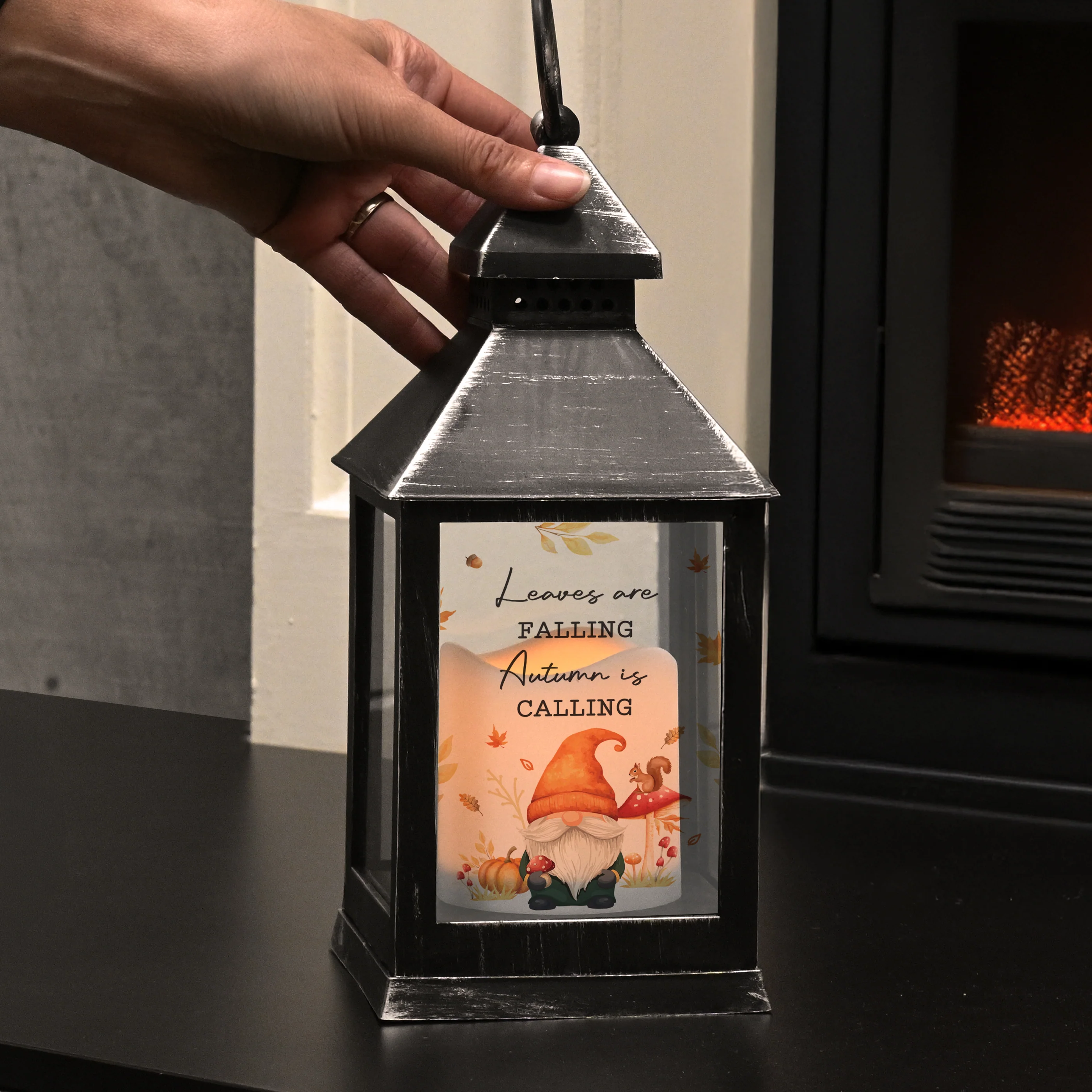 Personalised Autumn Gonk LED Lantern - Image 3